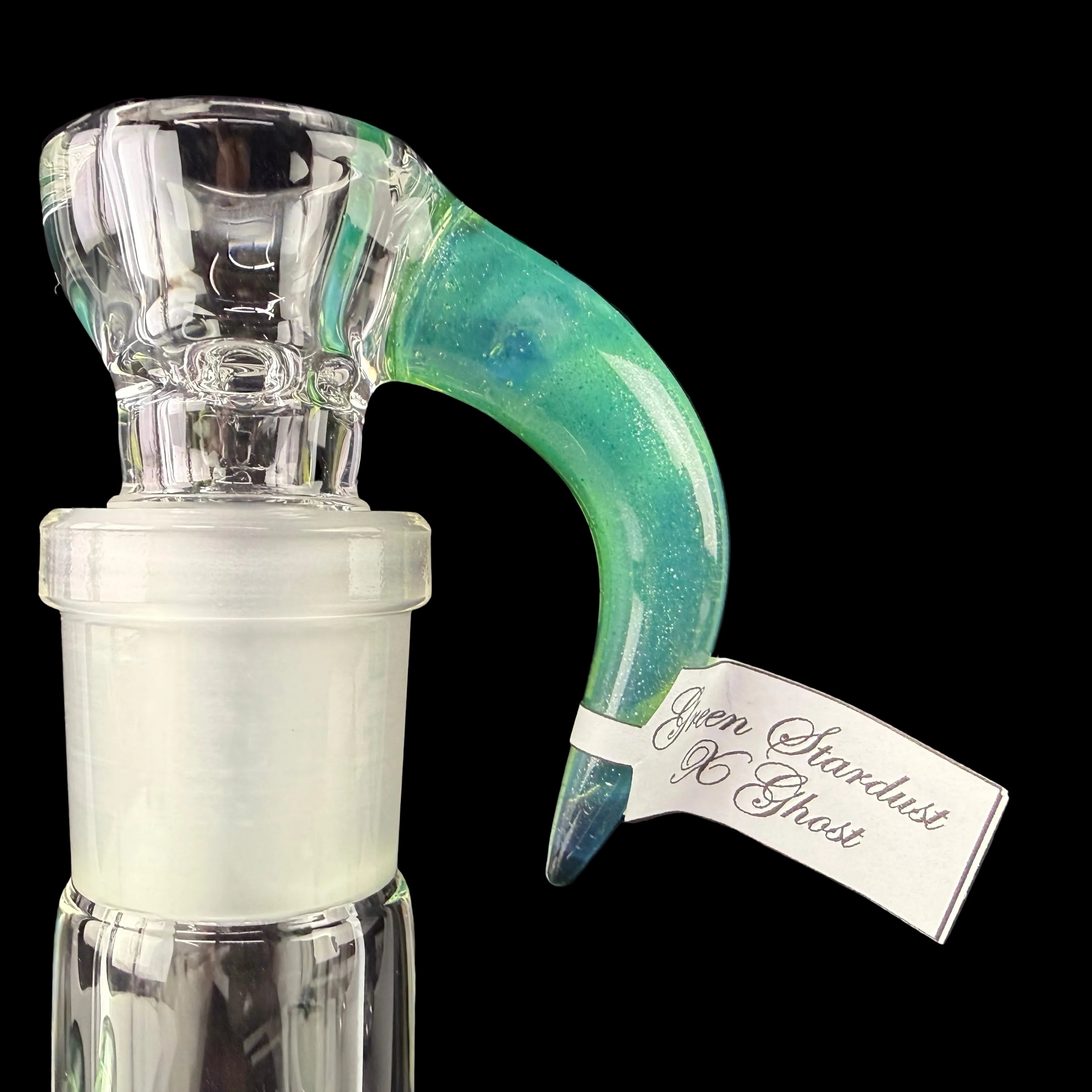 MA "Green Stardust X Ghost" Bishop Stemline 20mm 6 Cut UpGrid + 2 Millies by Sovereignty Glass