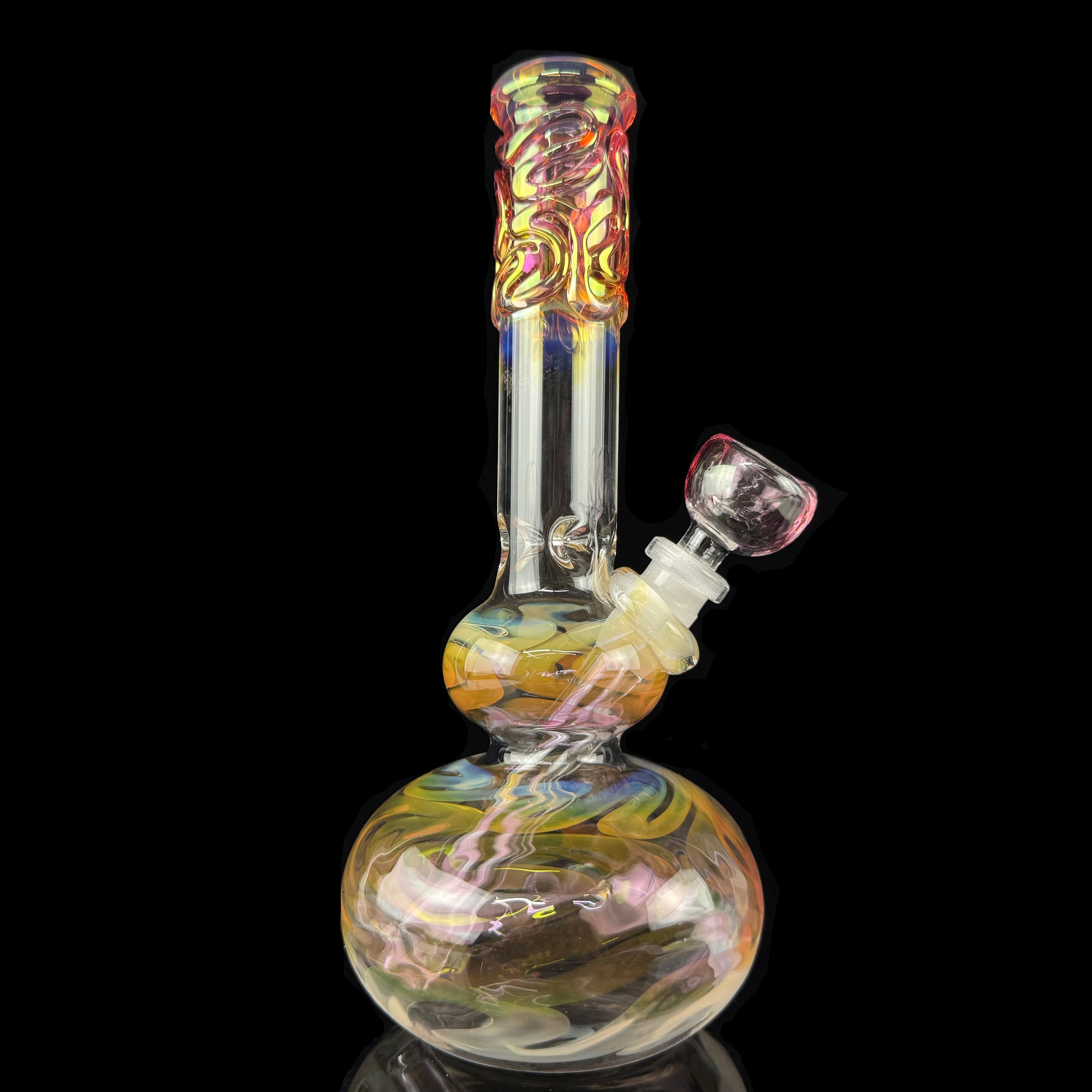 Gold Fumed 32mm Double Bubble Waterpipe by Mary Jane's Glass
