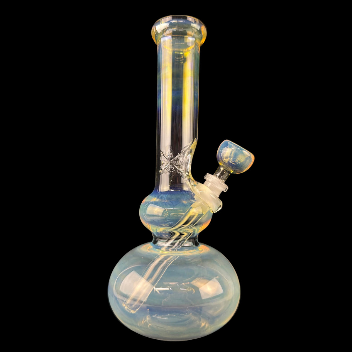 Fumed 38mm Double Bubble Waterpipe by Mary Jane's Glass