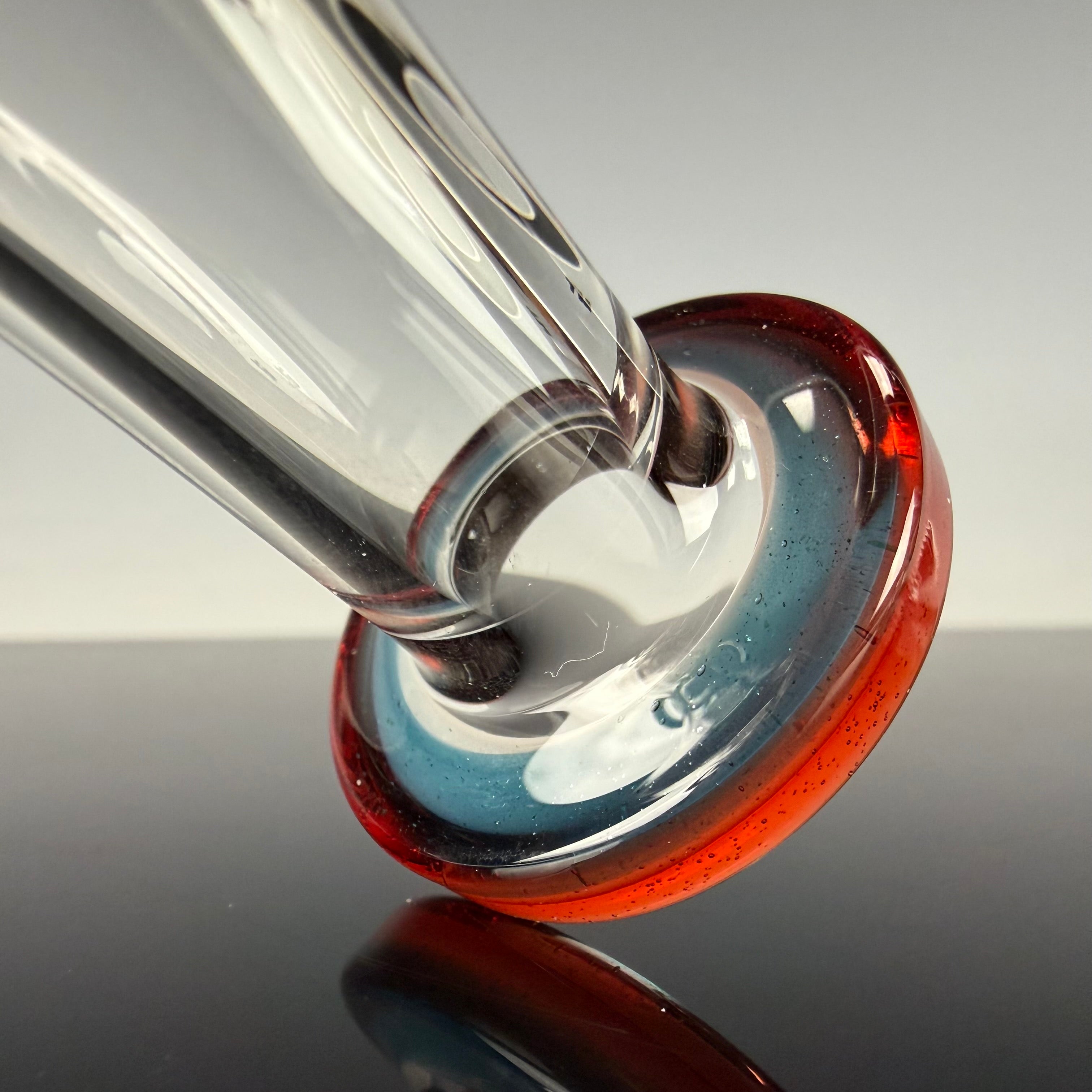 Single Mini Macro (Colored Foot & Mouthpiece) by Toro Glass