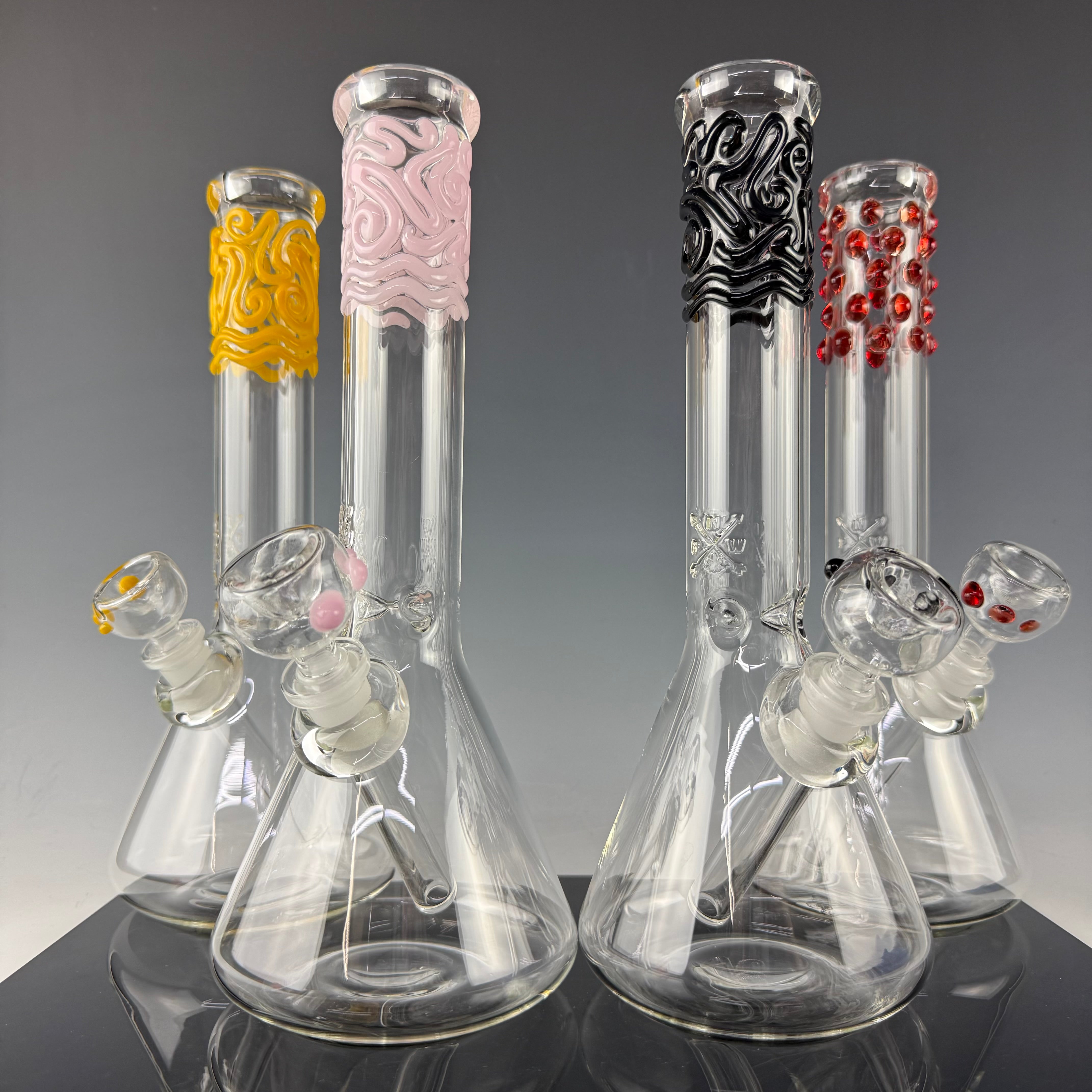 Worked Top 38mm Beaker Waterpipe by Mary Jane's Glass