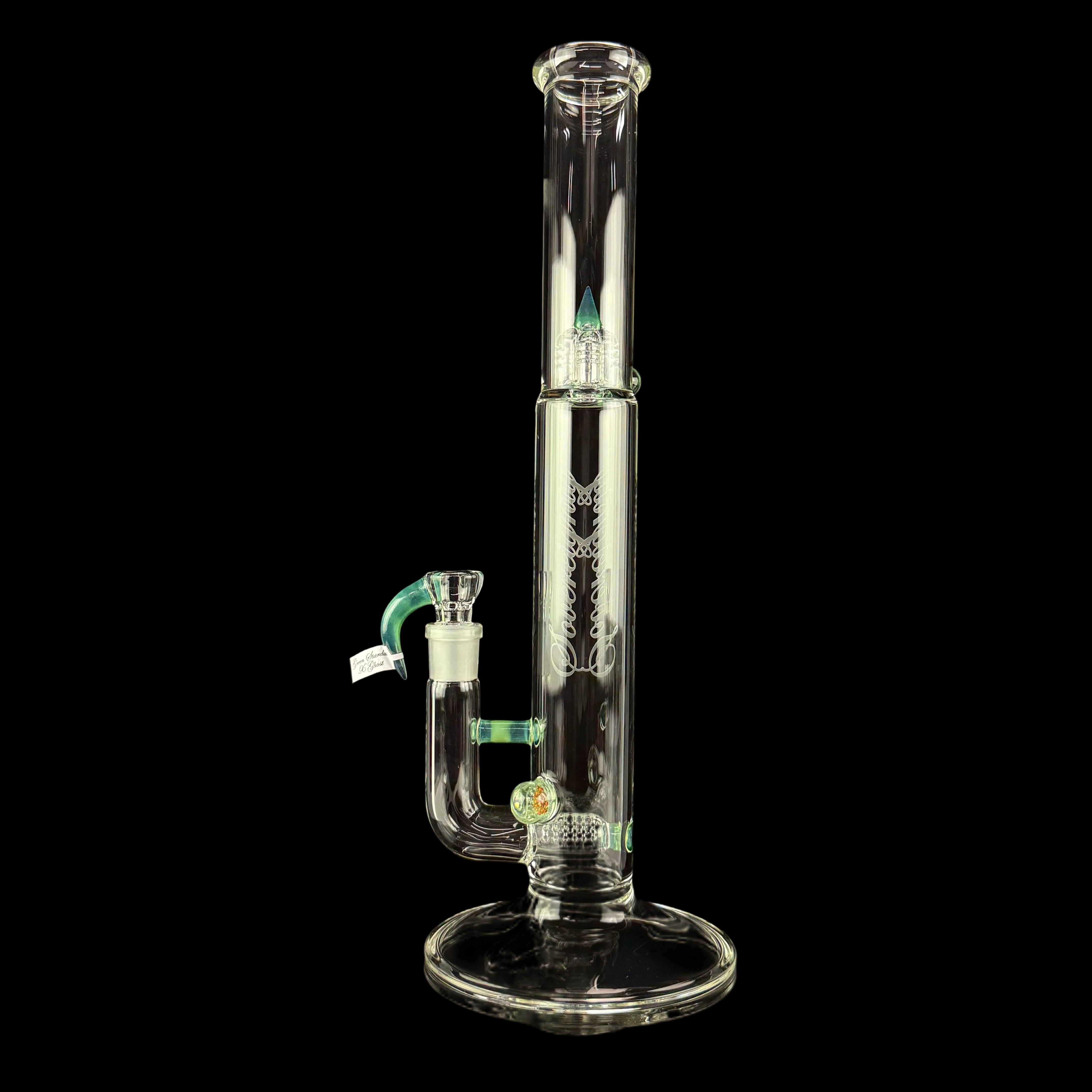 MA "Green Stardust X Ghost" Bishop Stemline 20mm 6 Cut UpGrid + 2 Millies by Sovereignty Glass