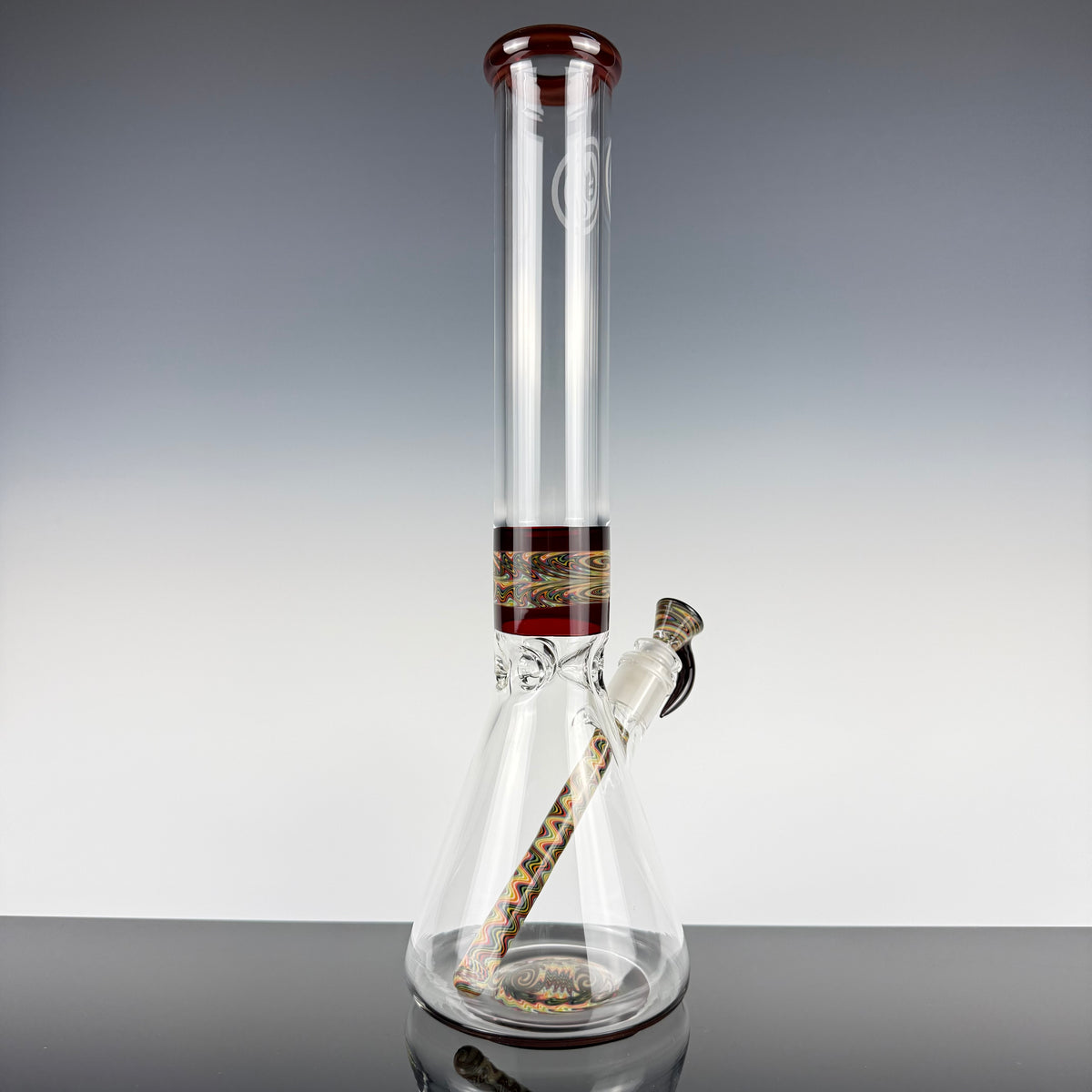"Red Elvis" Sectional 16" Wig Wag Beaker by OJ Flame