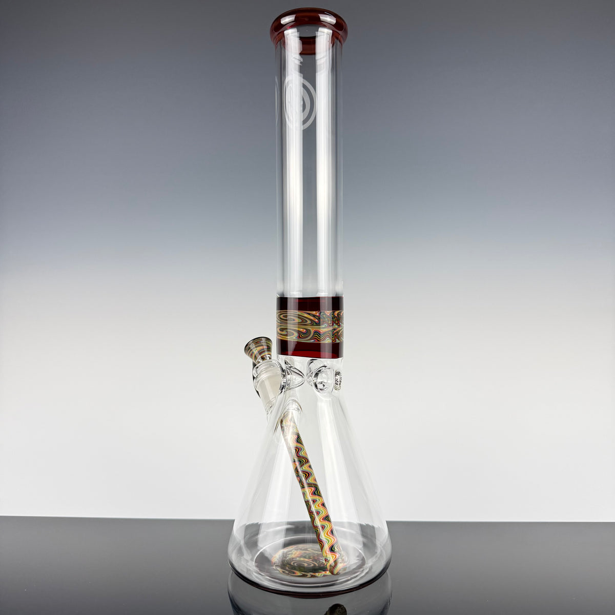 "Red Elvis" Sectional 16" Wig Wag Beaker by OJ Flame