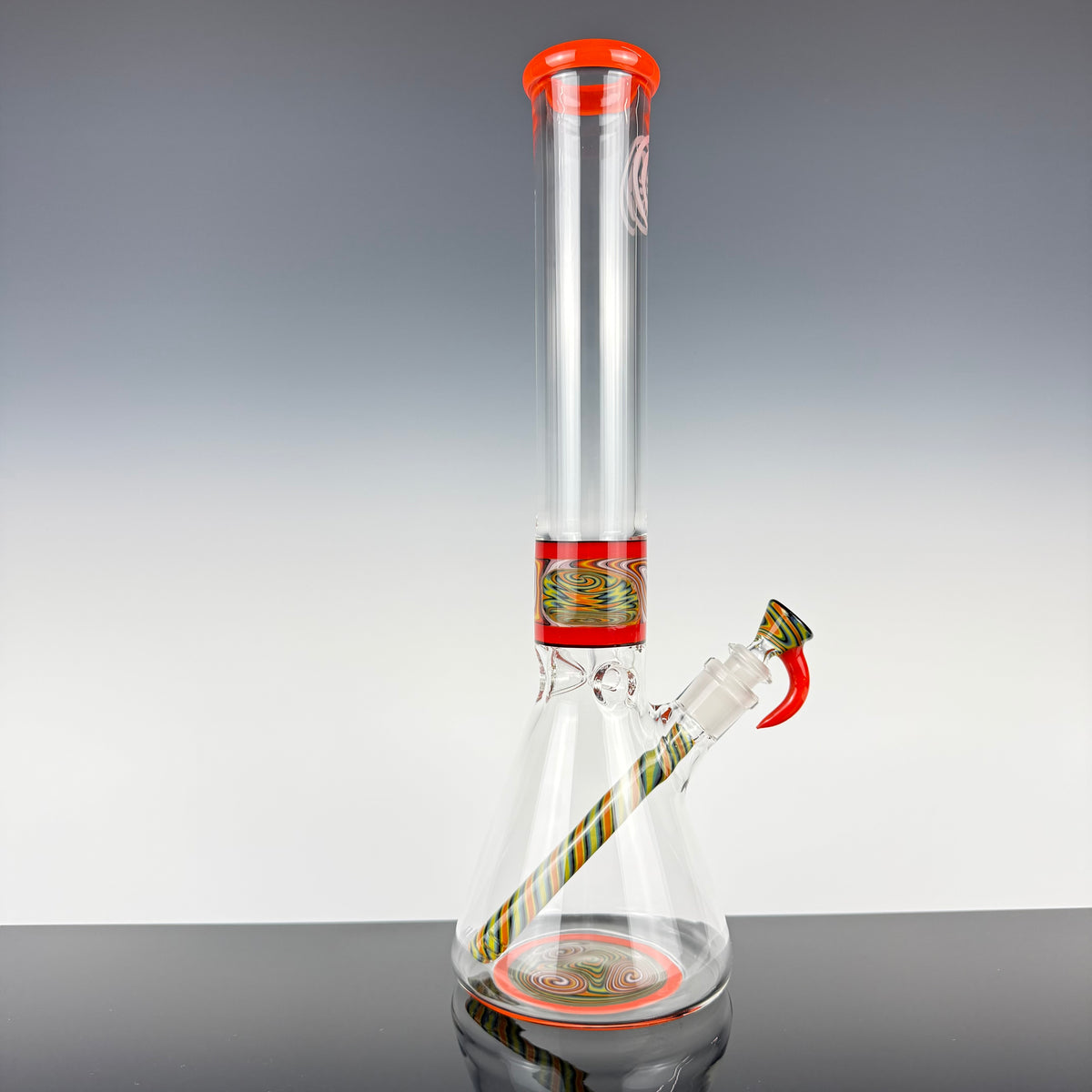 "Burnt Orange" Sectional 16" Wig Wag Beaker by OJ Flame