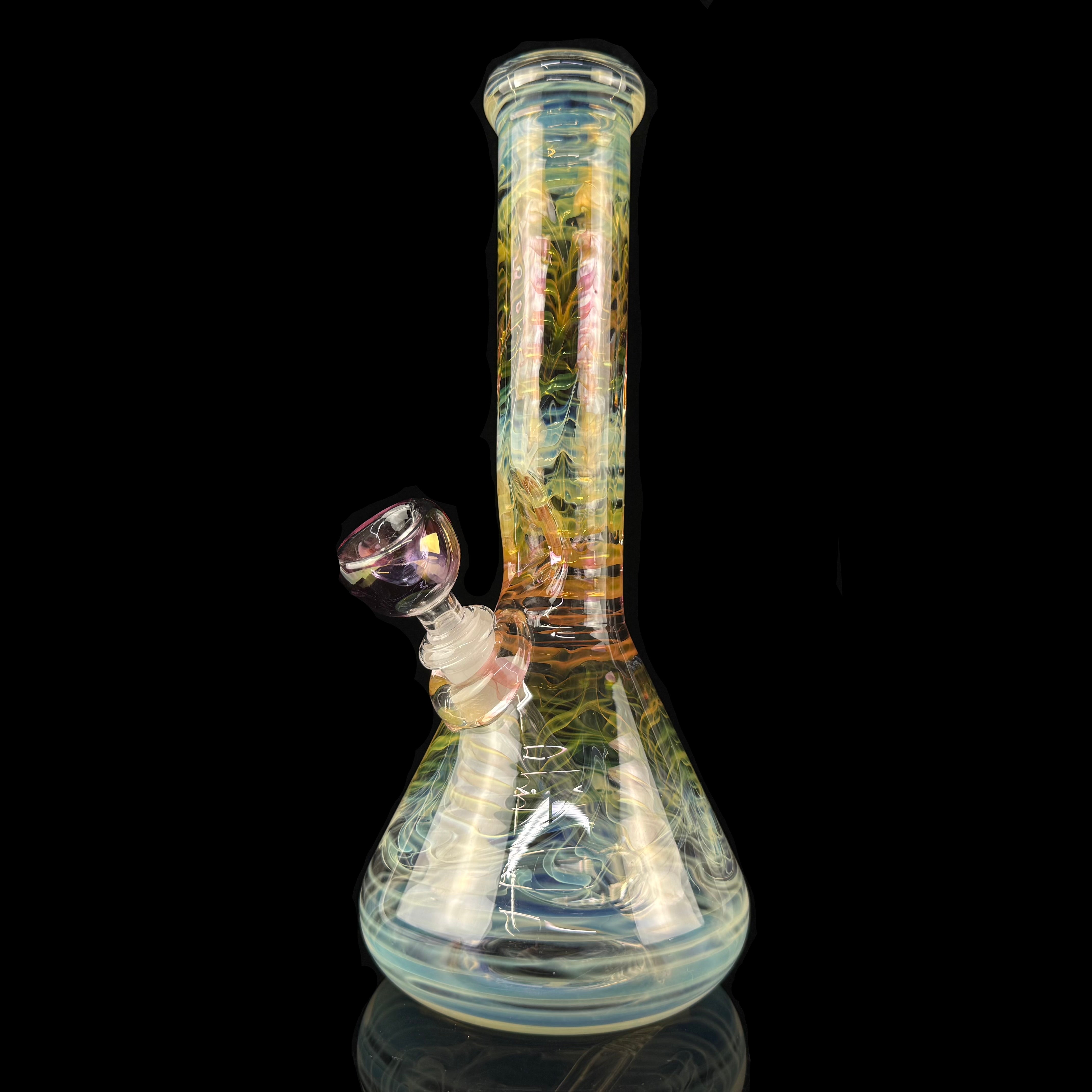 Fully-Gold Fumed 38mm Beaker Waterpipe by Mary Jane's Glass