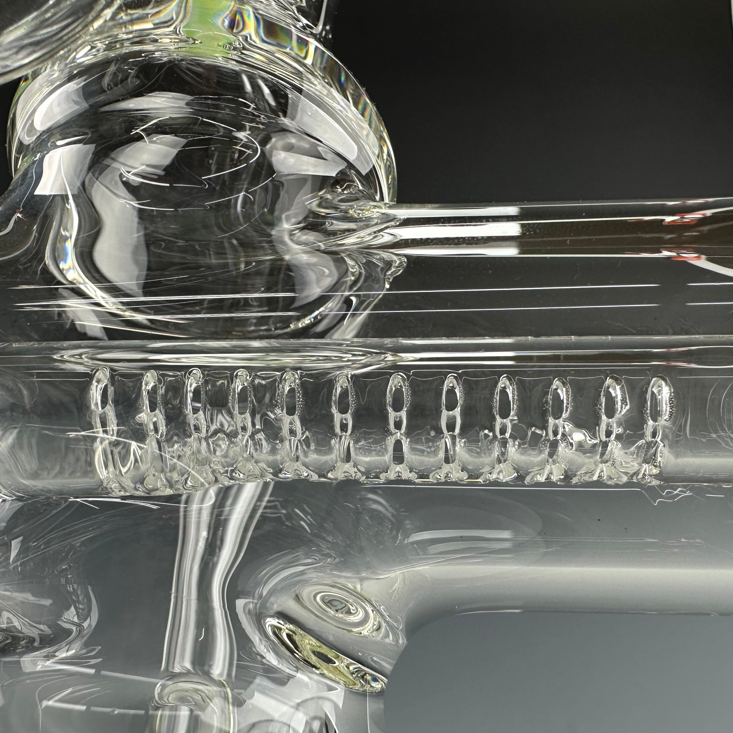 Inline Recycler Waterpipe by Studio V Glass