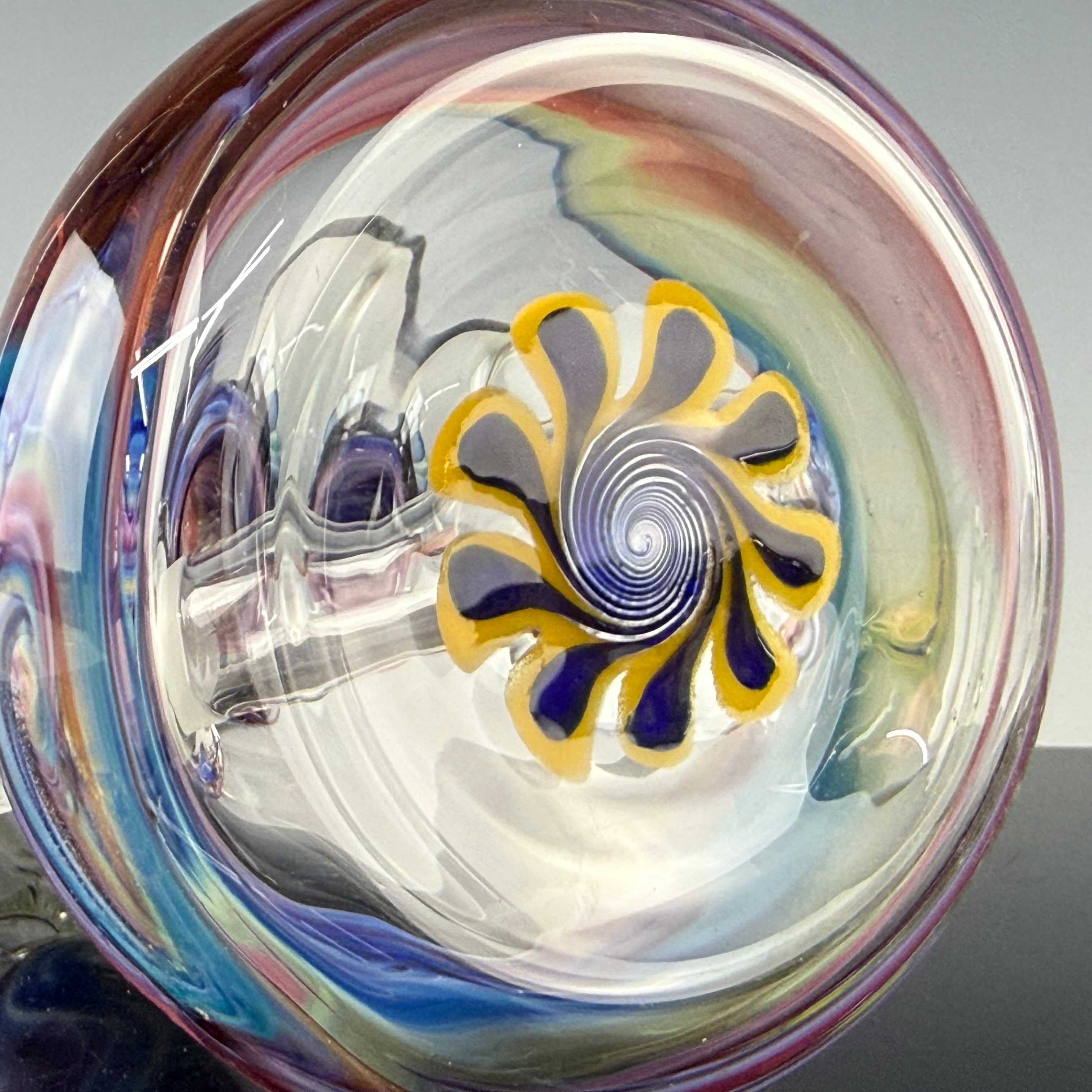Worked Beaker W/ Implosion Marble #2 by Mary Jane's Glass X Nobody Glass