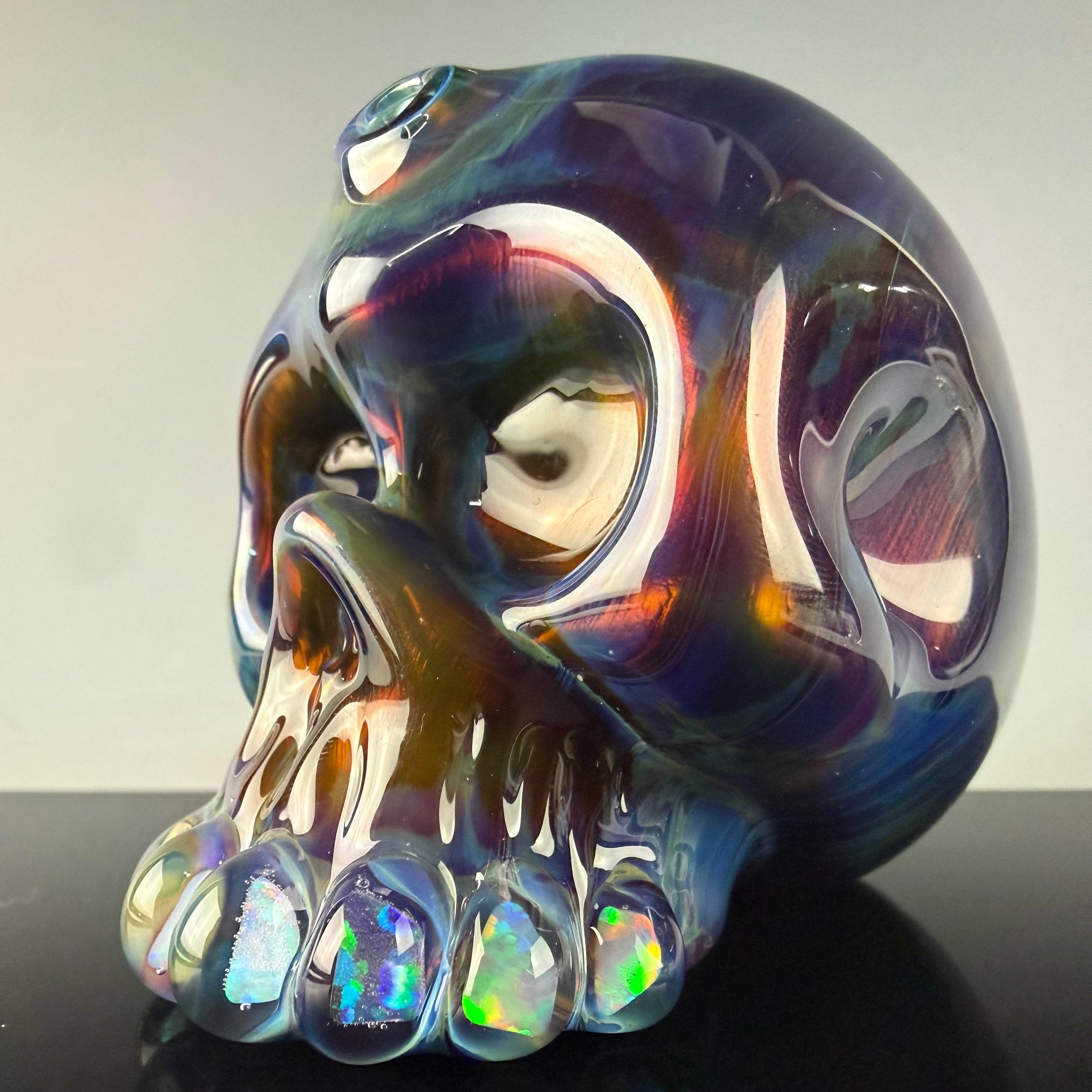 "Amber Purple over Electrum" Skull Shredder by Carsten Carlile