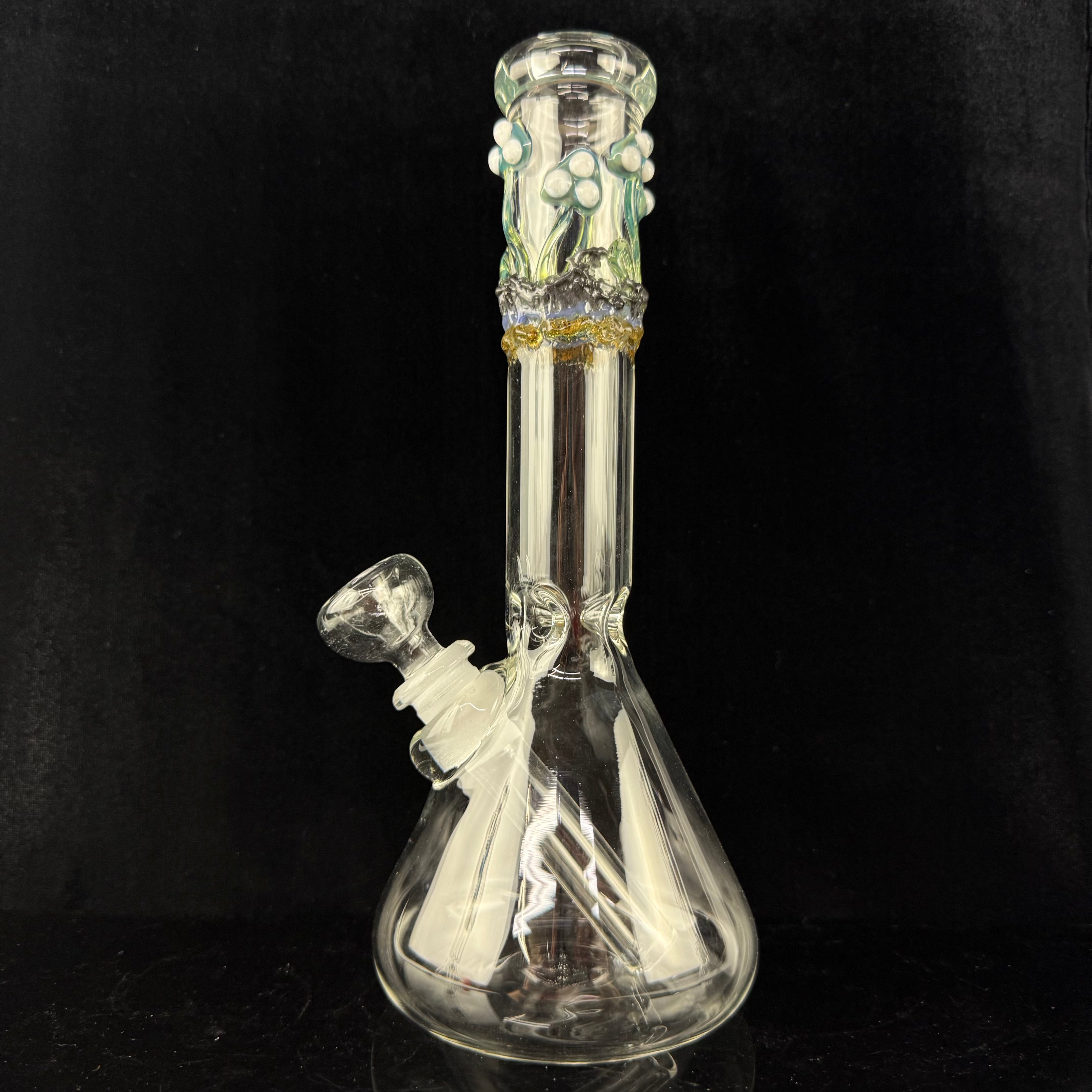 "Mushrooms" 32mm Beaker Waterpipe by Mary Jane's Glass