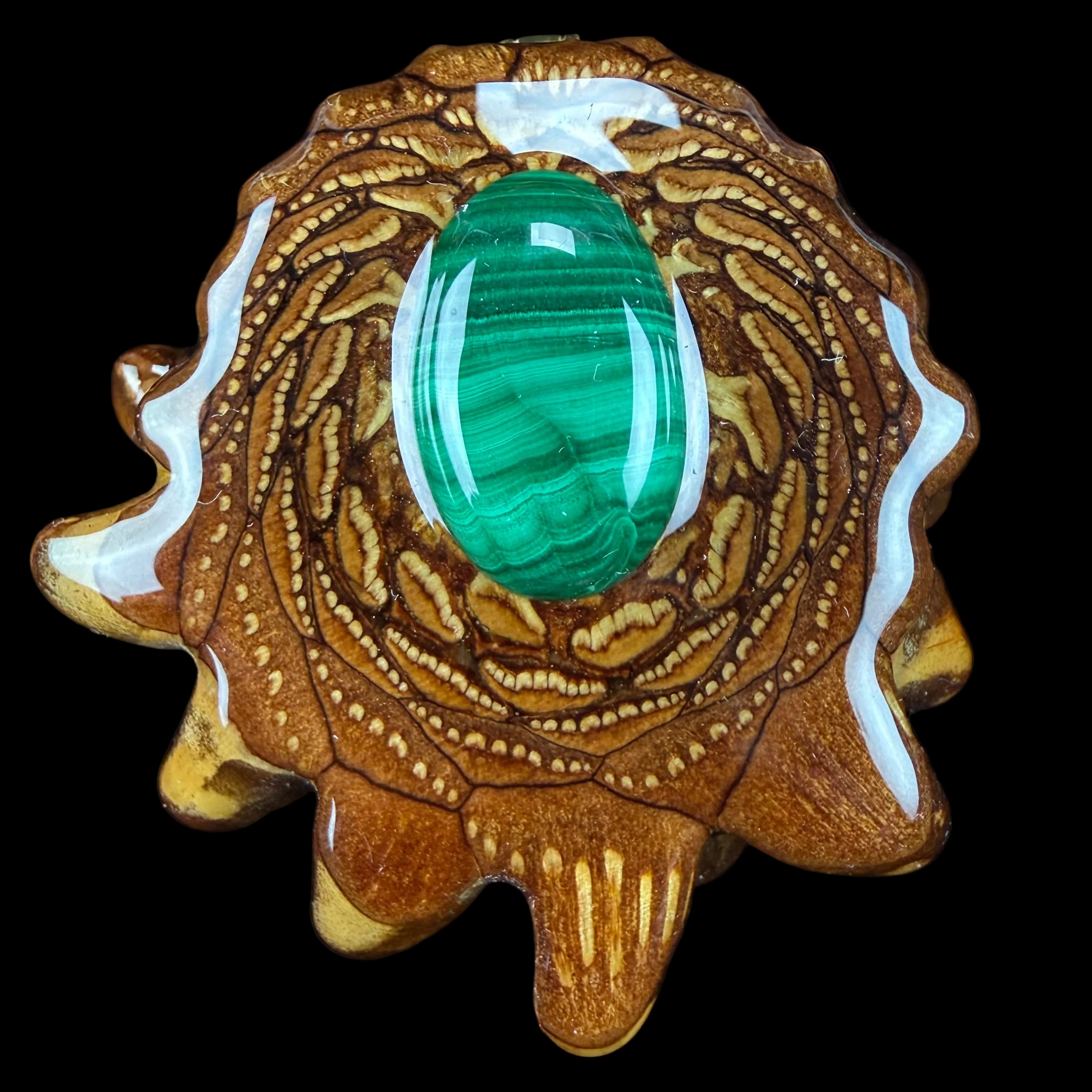 Malachite Pendant by Third Eye Pinecones