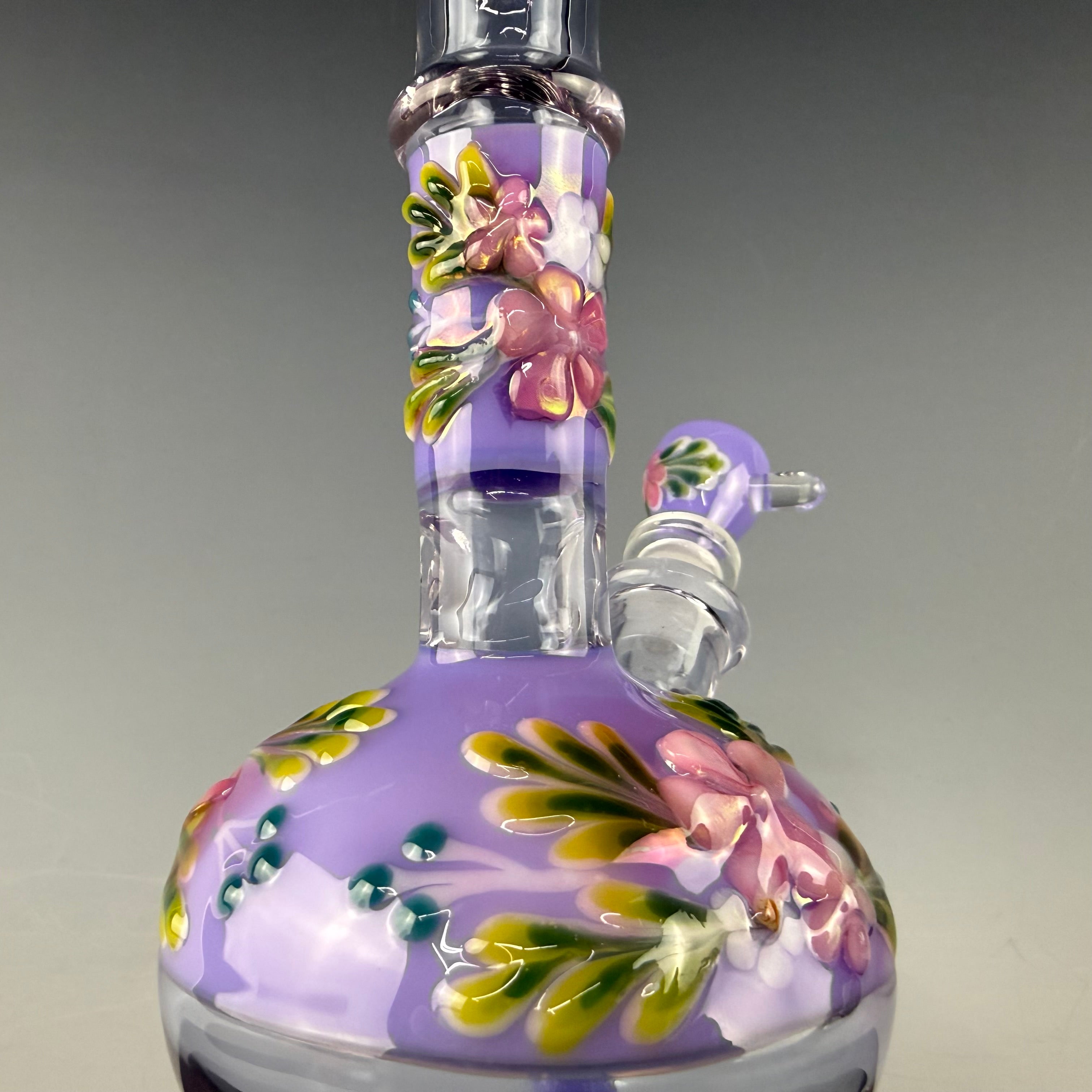 Purple "Floral" Flask by Sarita Glass