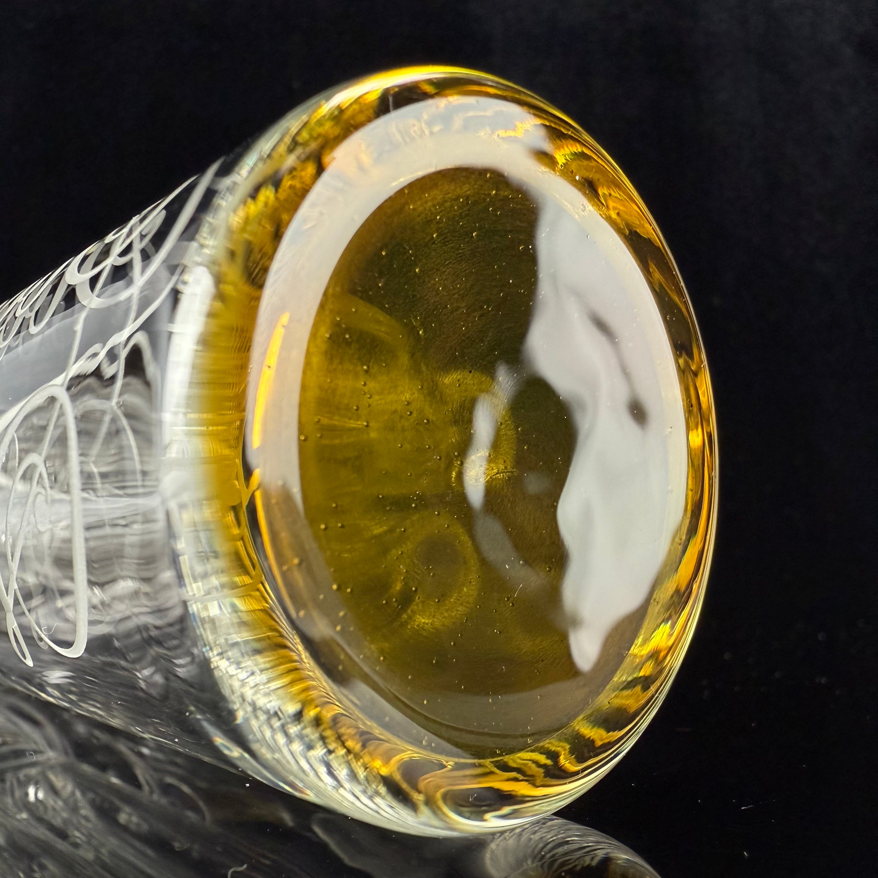 "Swamp Thing X Icy Water Satin" Partial Accented F4 Slitted Ashcatcher by Sovereignty Glass
