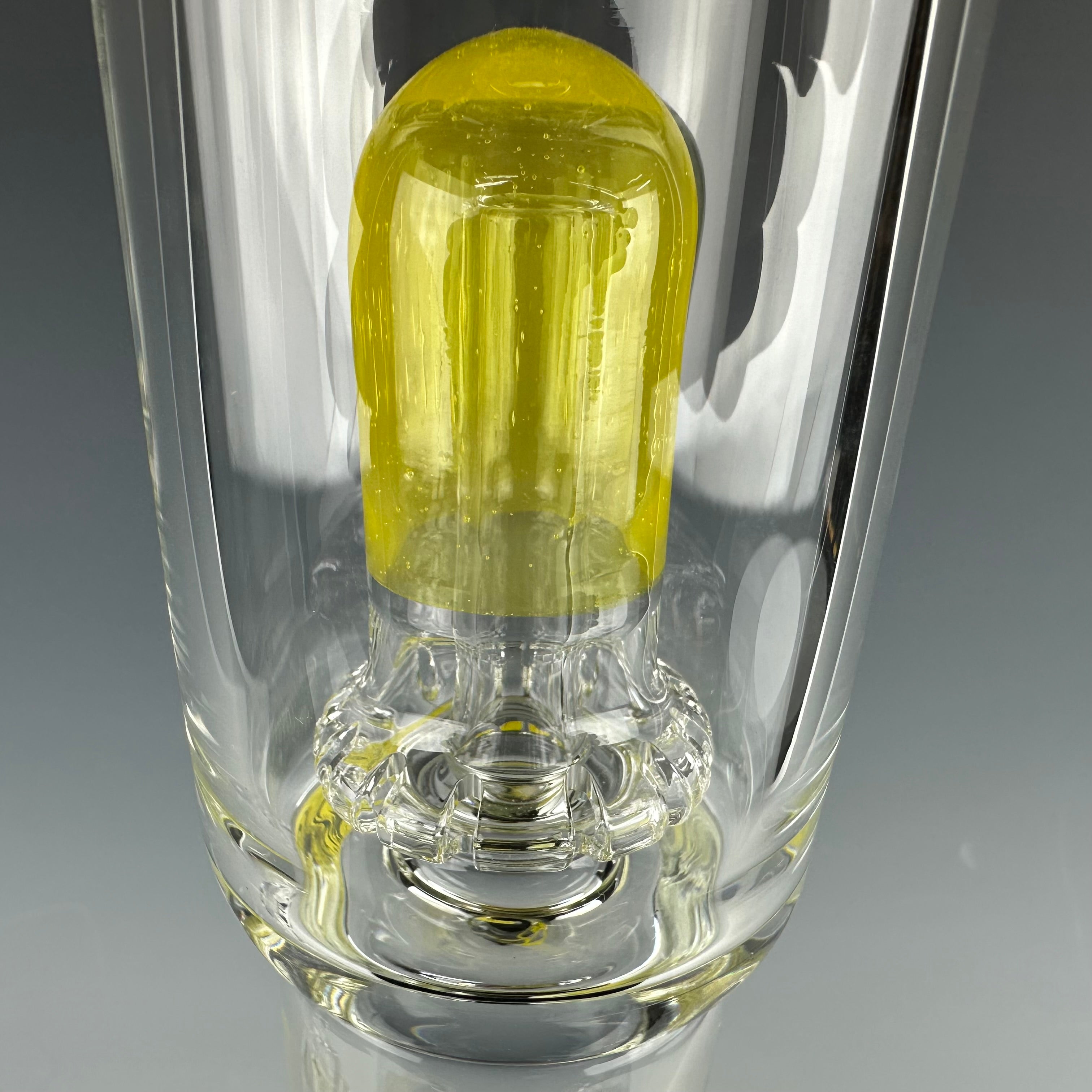 "Yellow" Accented Circ to Hybrid Base Waterpipe by US Tubes