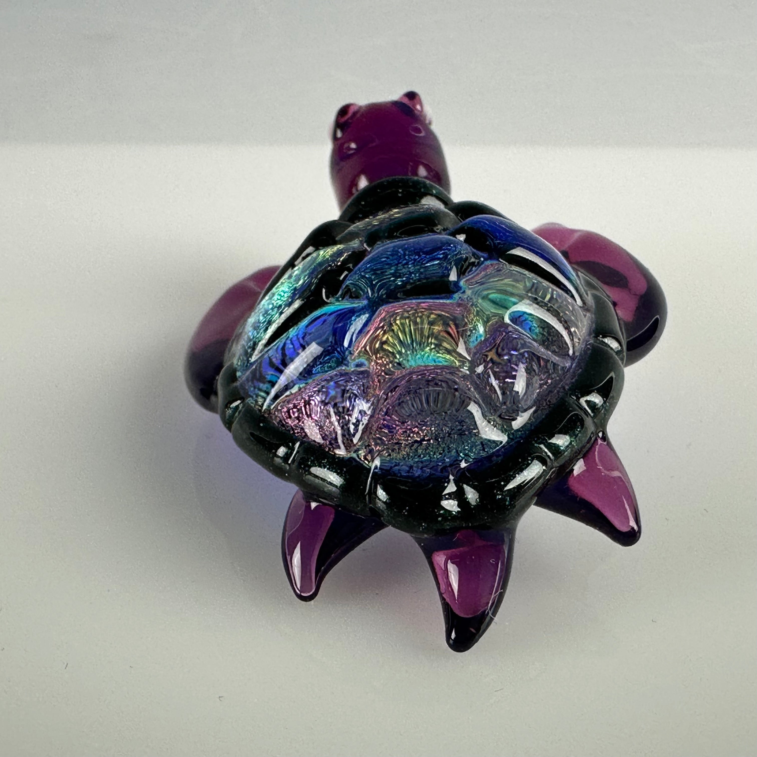 Dichroic & Telemagenta Sea Turtle Pendant by Turtle Time Glass