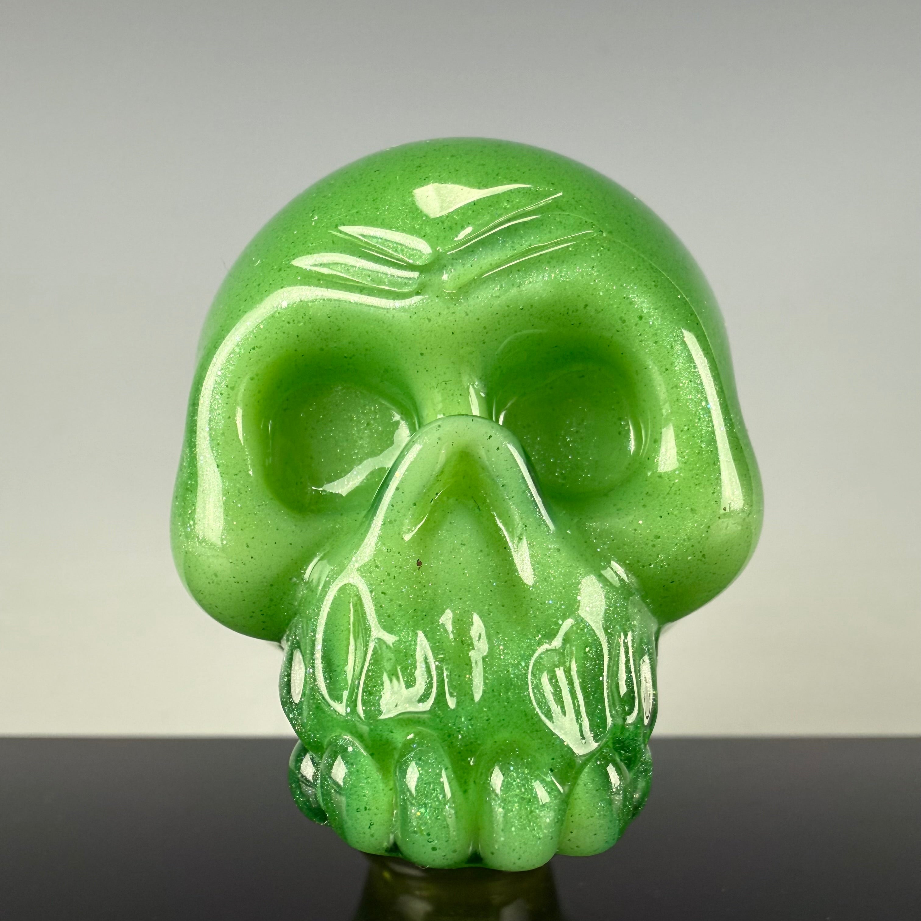 "Green Stardust Mix" Skull Puffco Pivot Top by Carsten Carlile