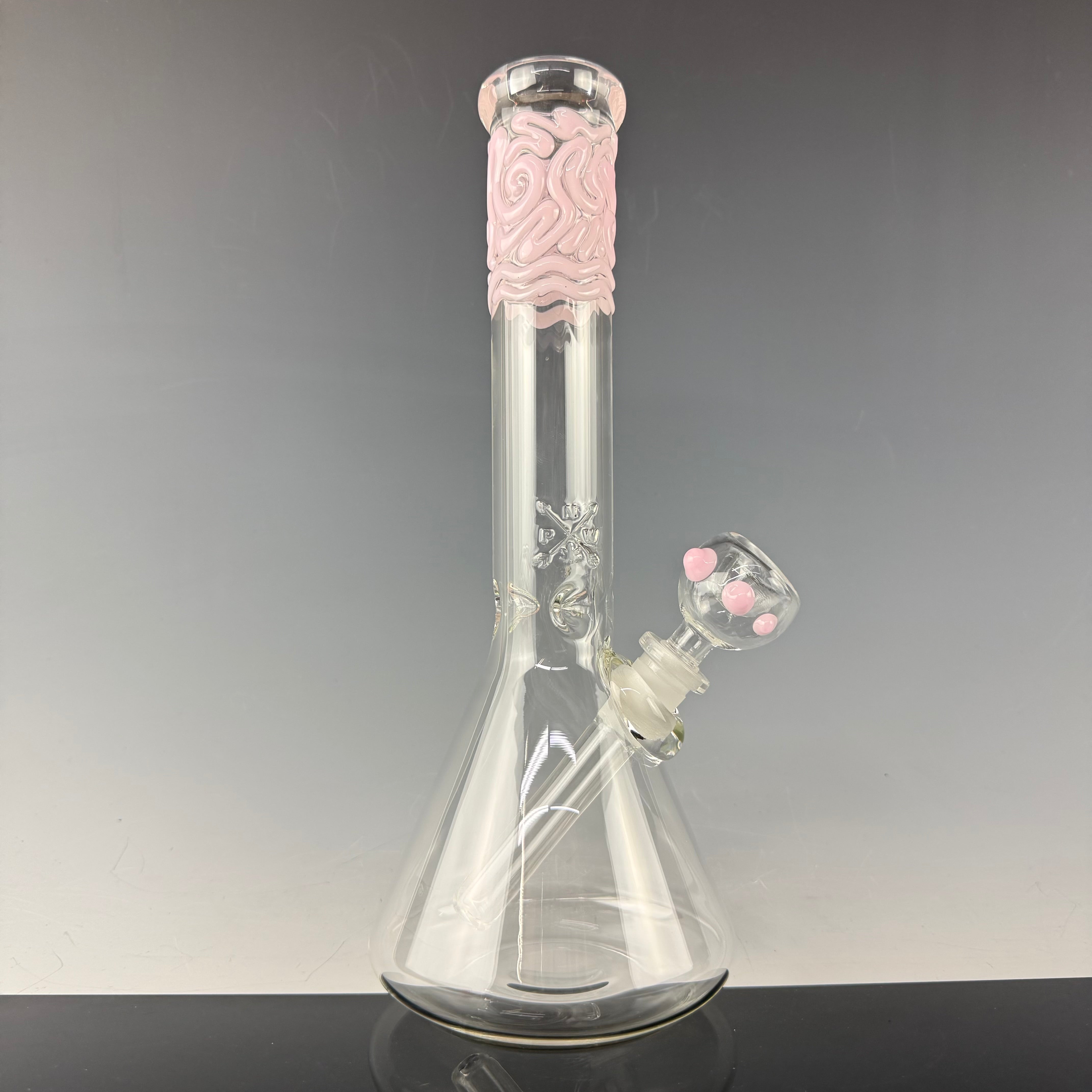 Worked Top 38mm Beaker Waterpipe by Mary Jane's Glass