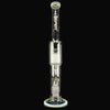 "White & Green Sparkle" (Worked) 7/13 Waterpipe by Toro Glass