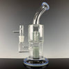 "Blue & Green" (Colored Foot & Mouthpiece) Double Froth by Toro Glass