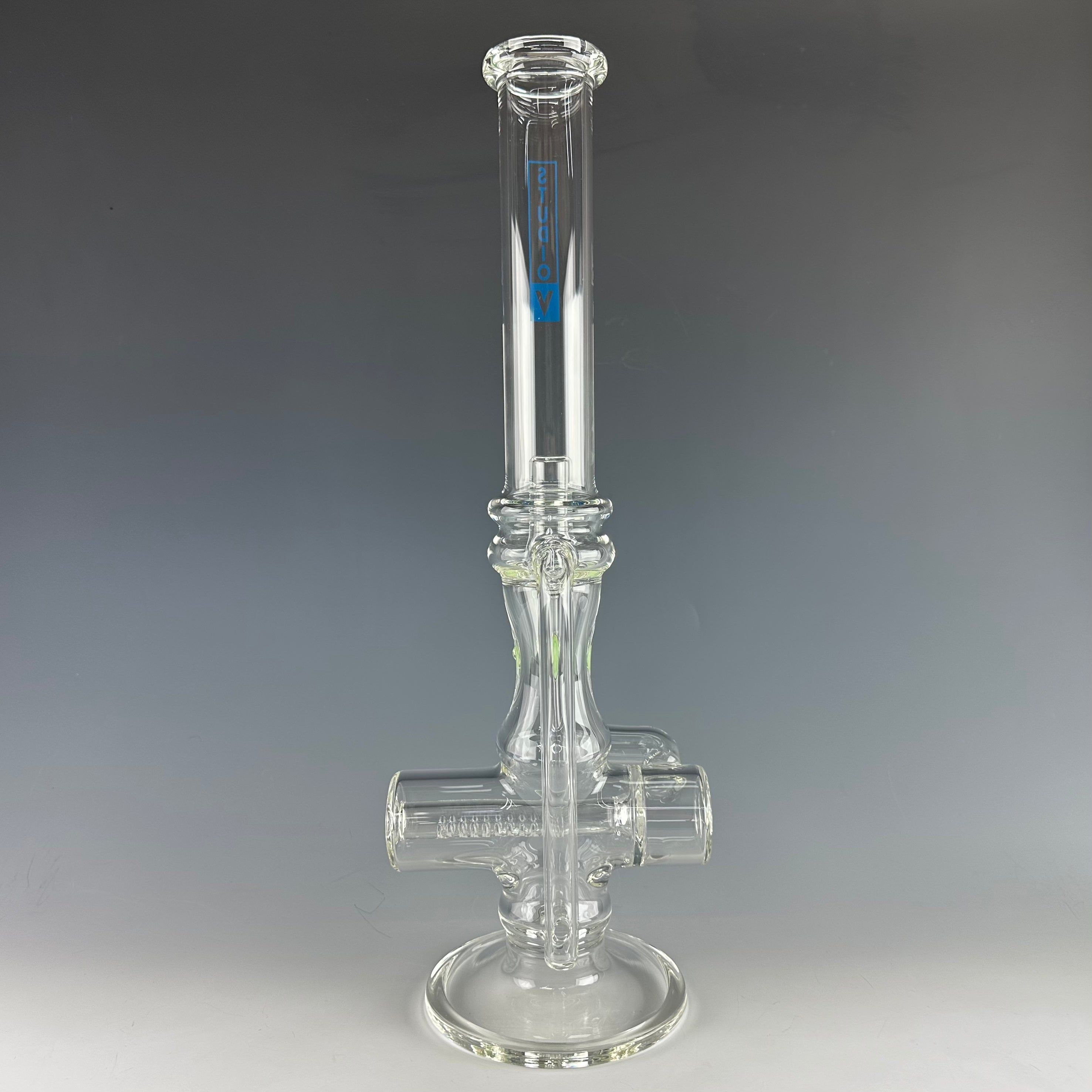 Inline Recycler Waterpipe by Studio V Glass