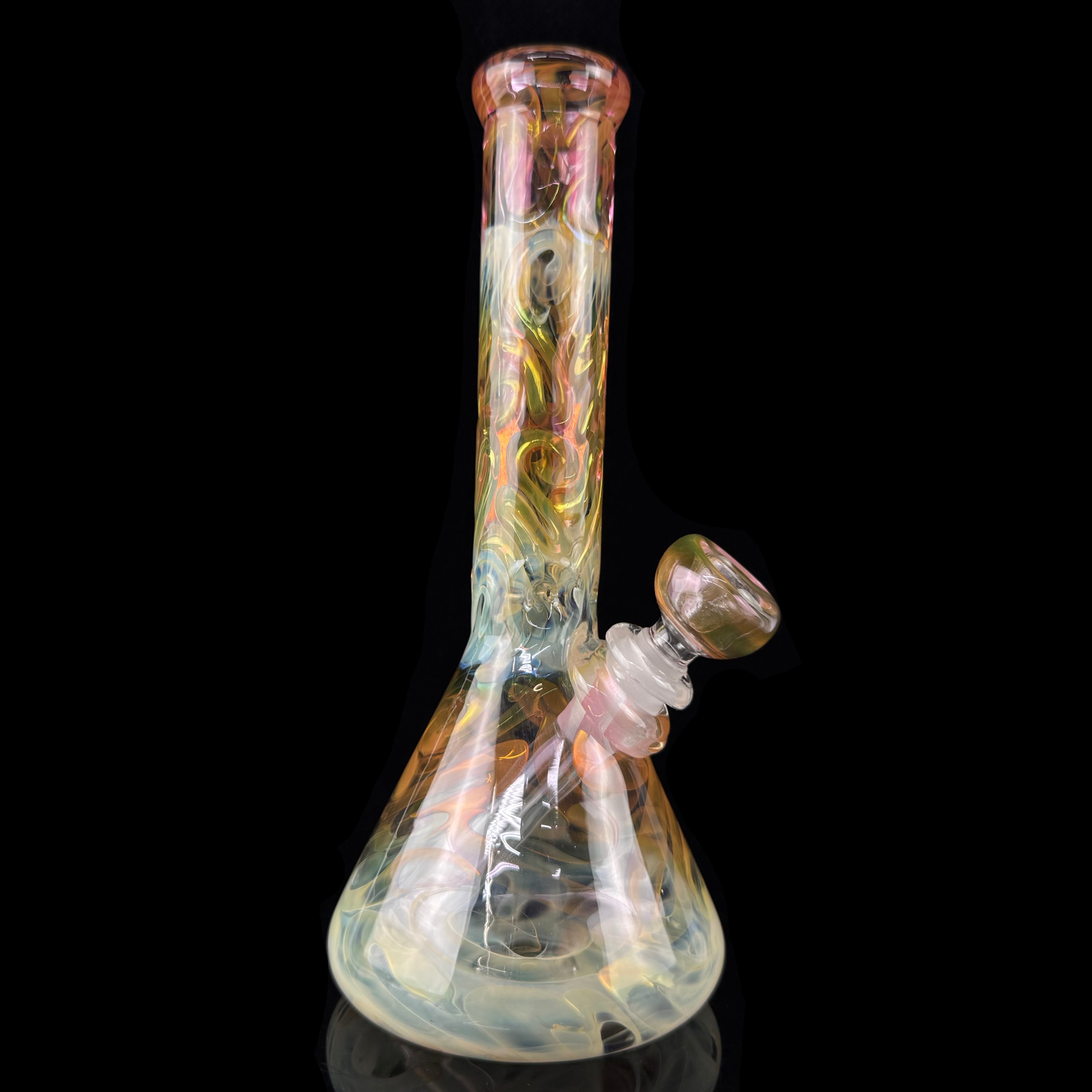 Fully-Gold Fumed 32mm Beaker Waterpipe by Mary Jane's Glass