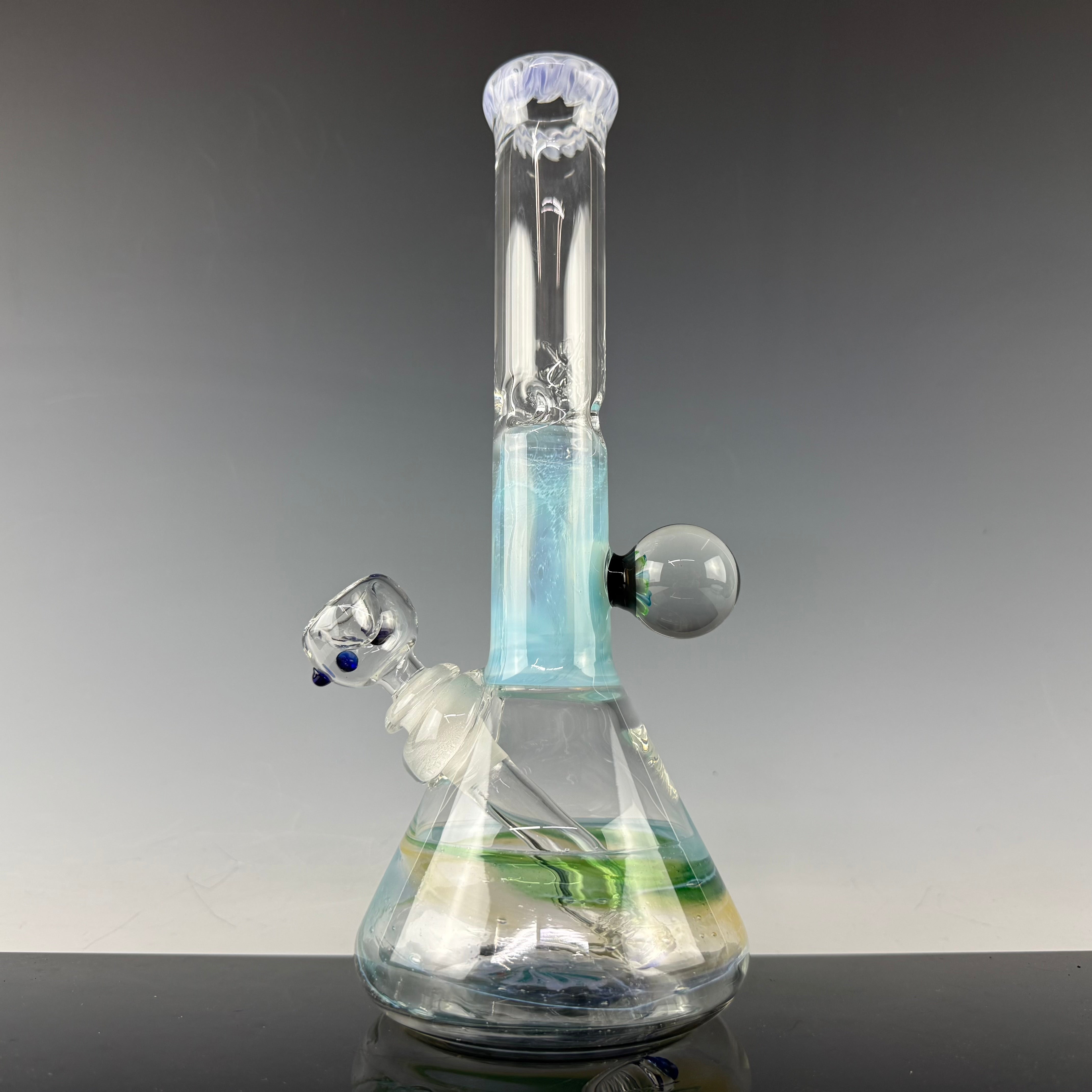 Worked Beaker W/ Implosion Marble #3 by Mary Jane's Glass X Nobody Glass