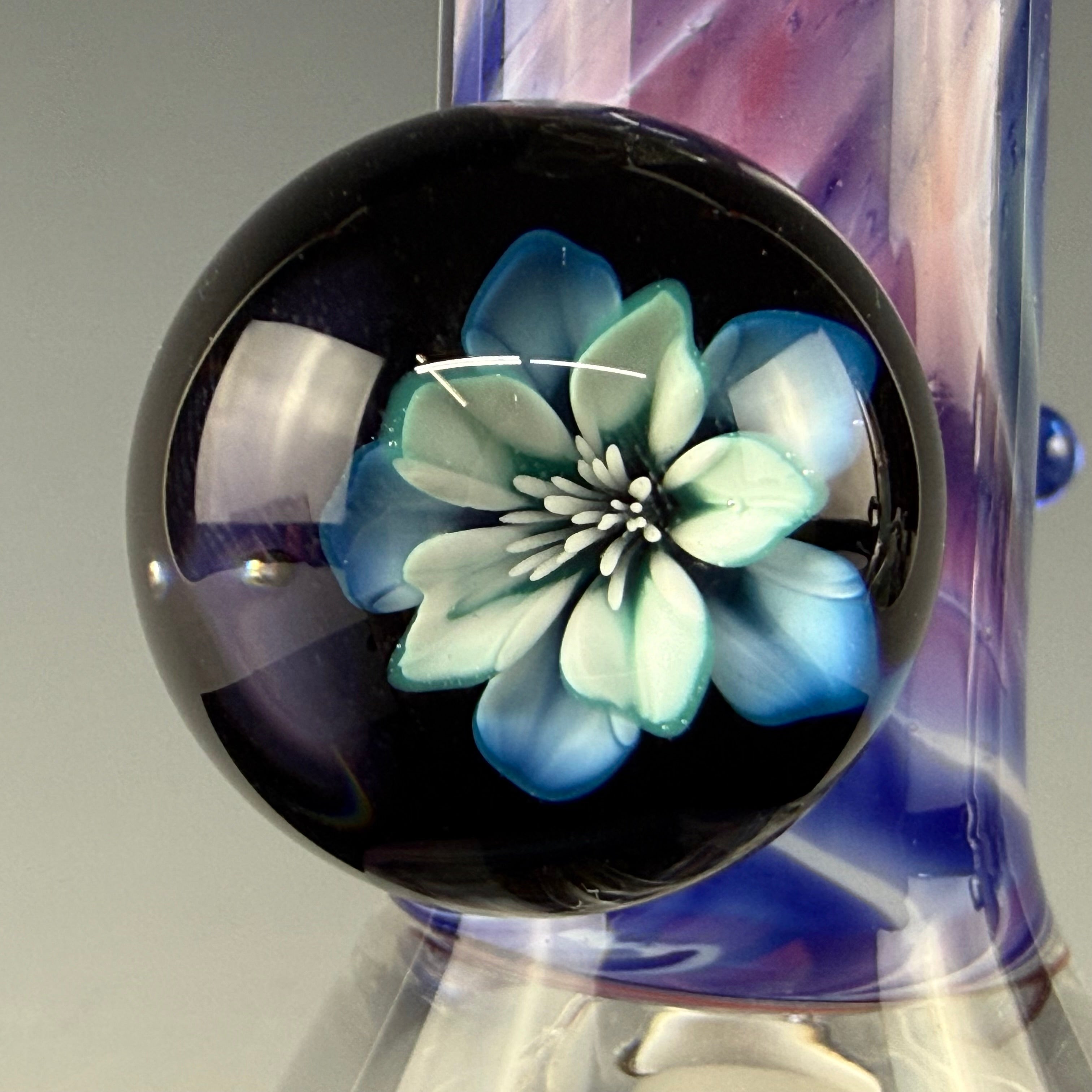 Worked Beaker W/ Implosion Marble #2 by Mary Jane's Glass X Nobody Glass
