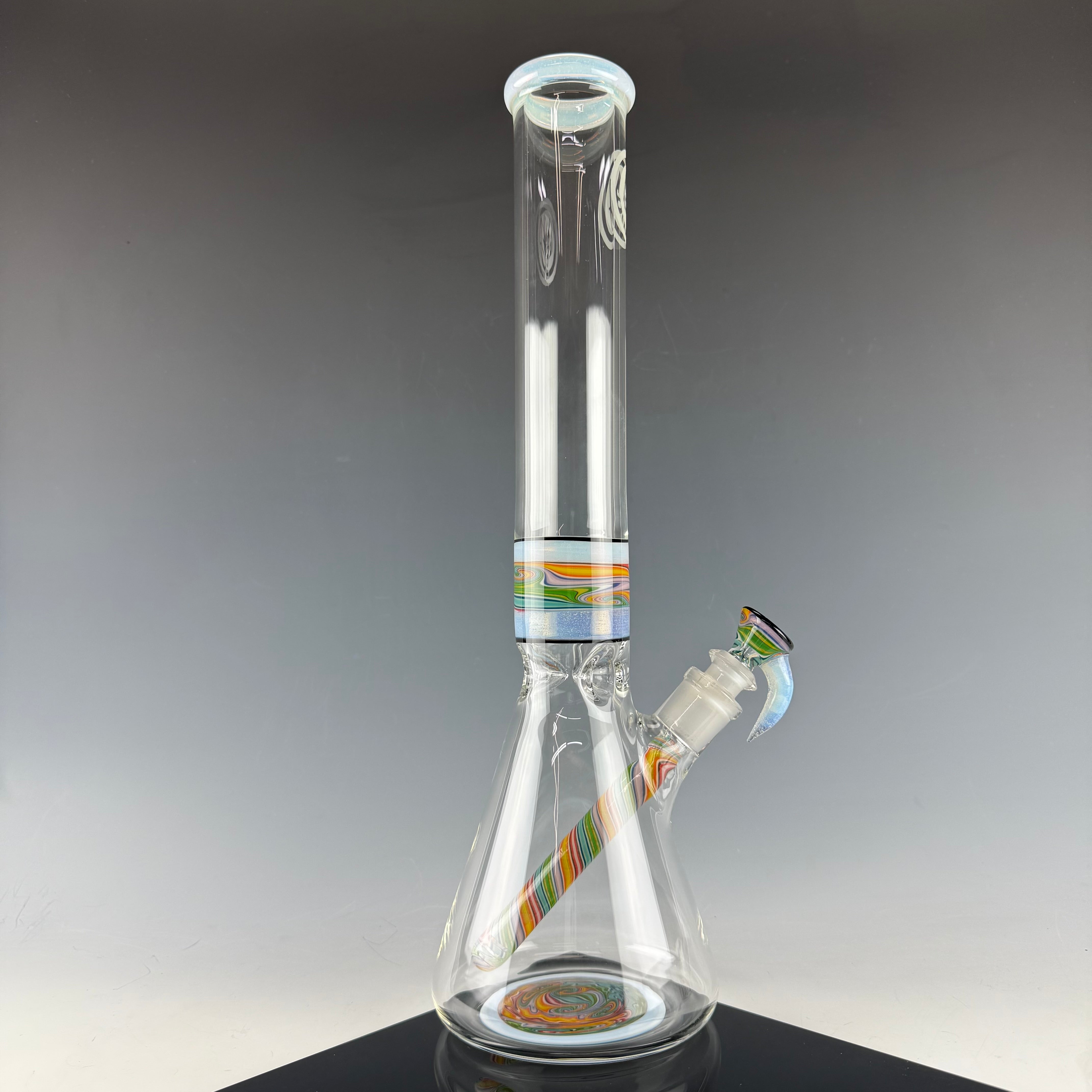 "Secret White" 16" Wig Wag Beaker by OJ Flame