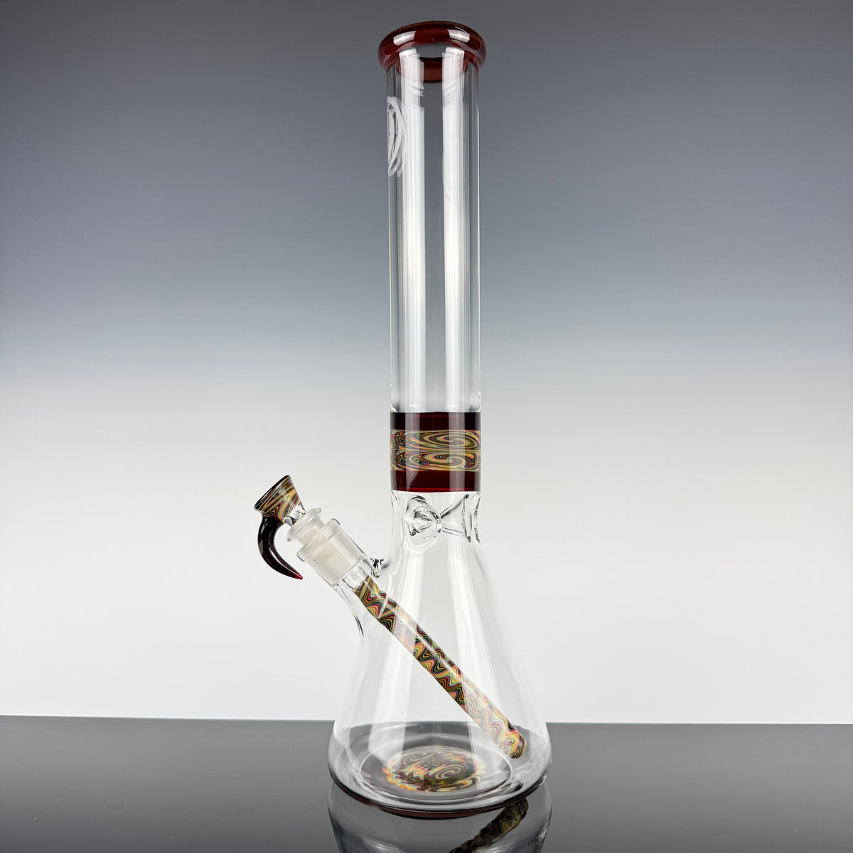 "Red Elvis" Sectional 16" Wig Wag Beaker by OJ Flame