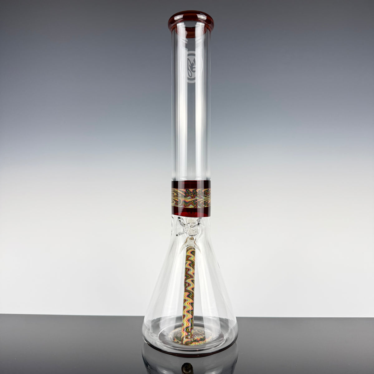 "Red Elvis" Sectional 16" Wig Wag Beaker by OJ Flame