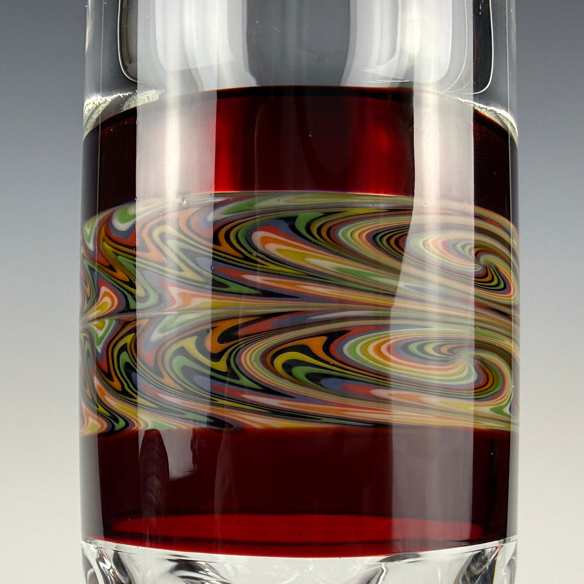 "Red Elvis" Sectional 16" Wig Wag Beaker by OJ Flame