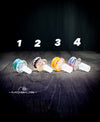 "Elements" Color & Clear Multihole Slides 14mm & 18mm by Mobius Glass