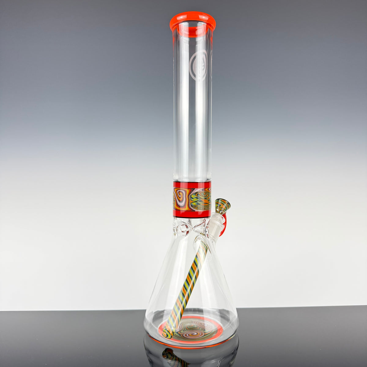 "Burnt Orange" Sectional 16" Wig Wag Beaker by OJ Flame