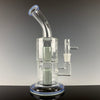 "Blue & Green" (Colored Foot & Mouthpiece) Double Froth by Toro Glass