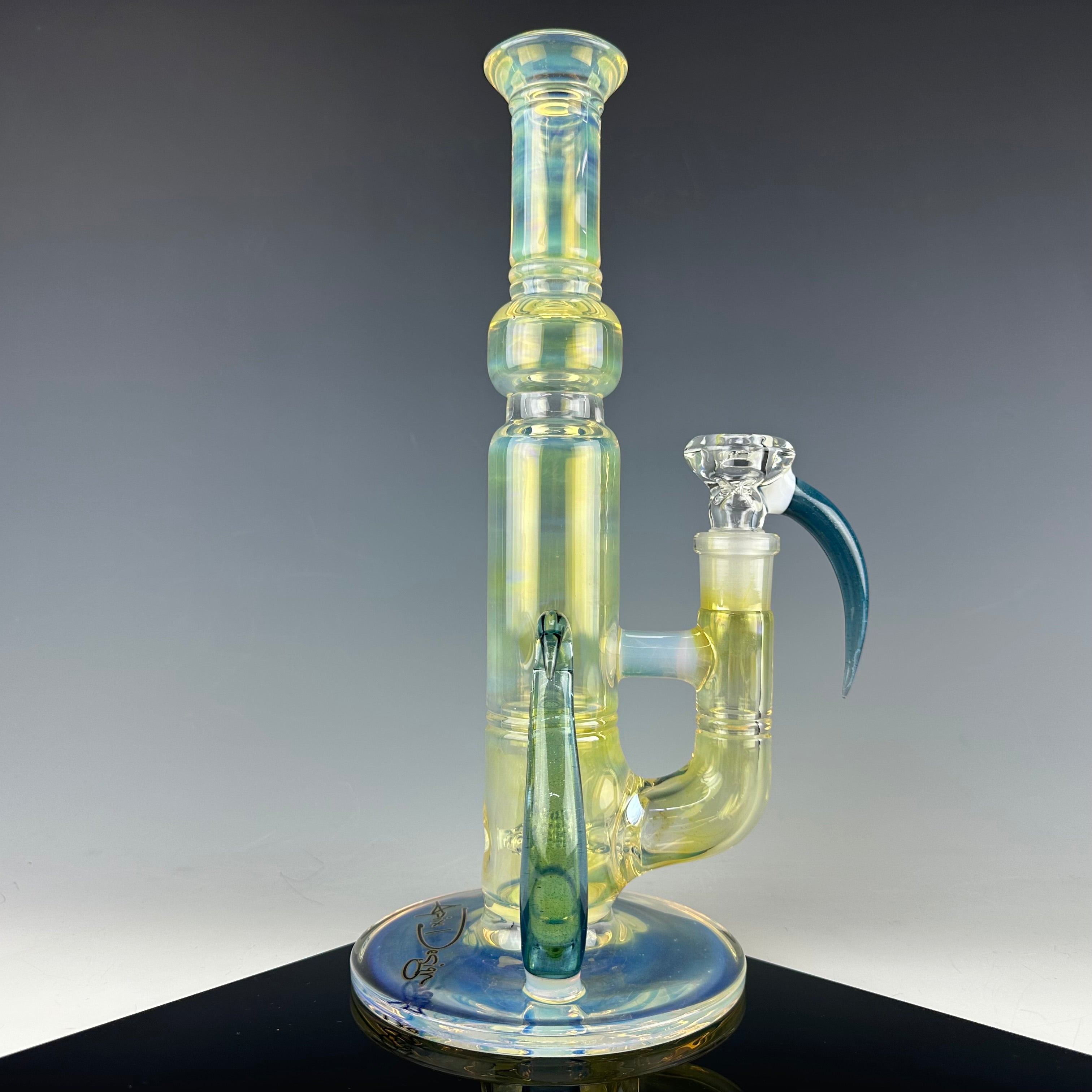 "Blue Stardust, White" Silver Fume Double Stemline 45 X 5mm by Apix Designs