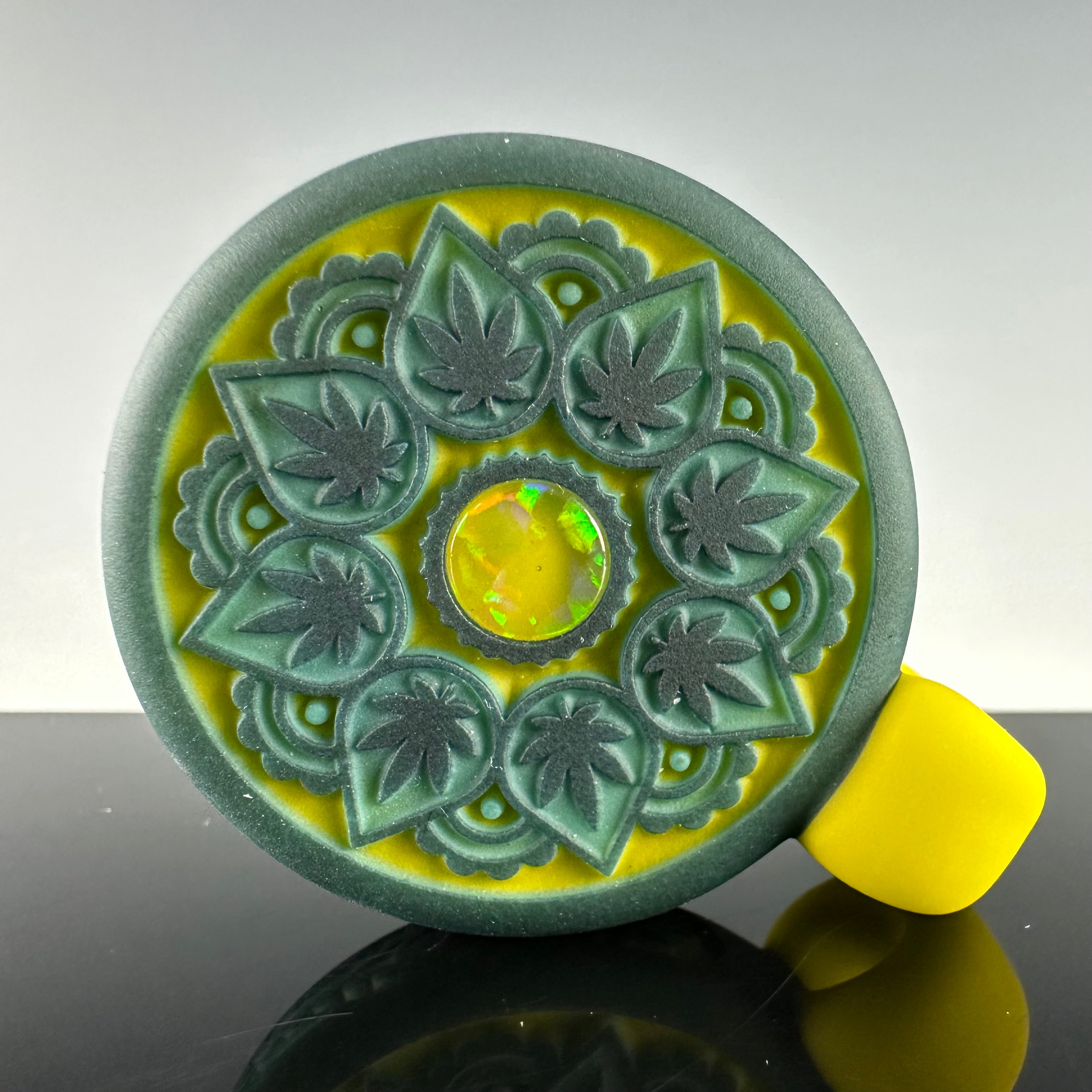 "Cannabis Mandala" Pendant by GlassMaze