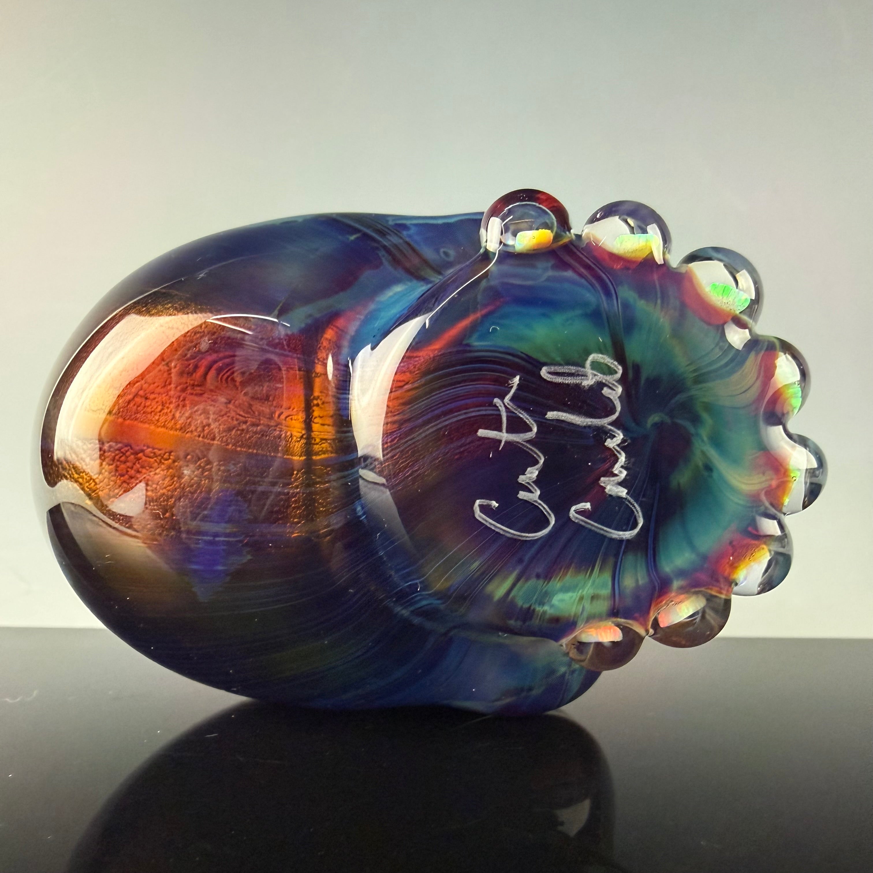 "Amber Purple over Electrum" Skull Shredder by Carsten Carlile