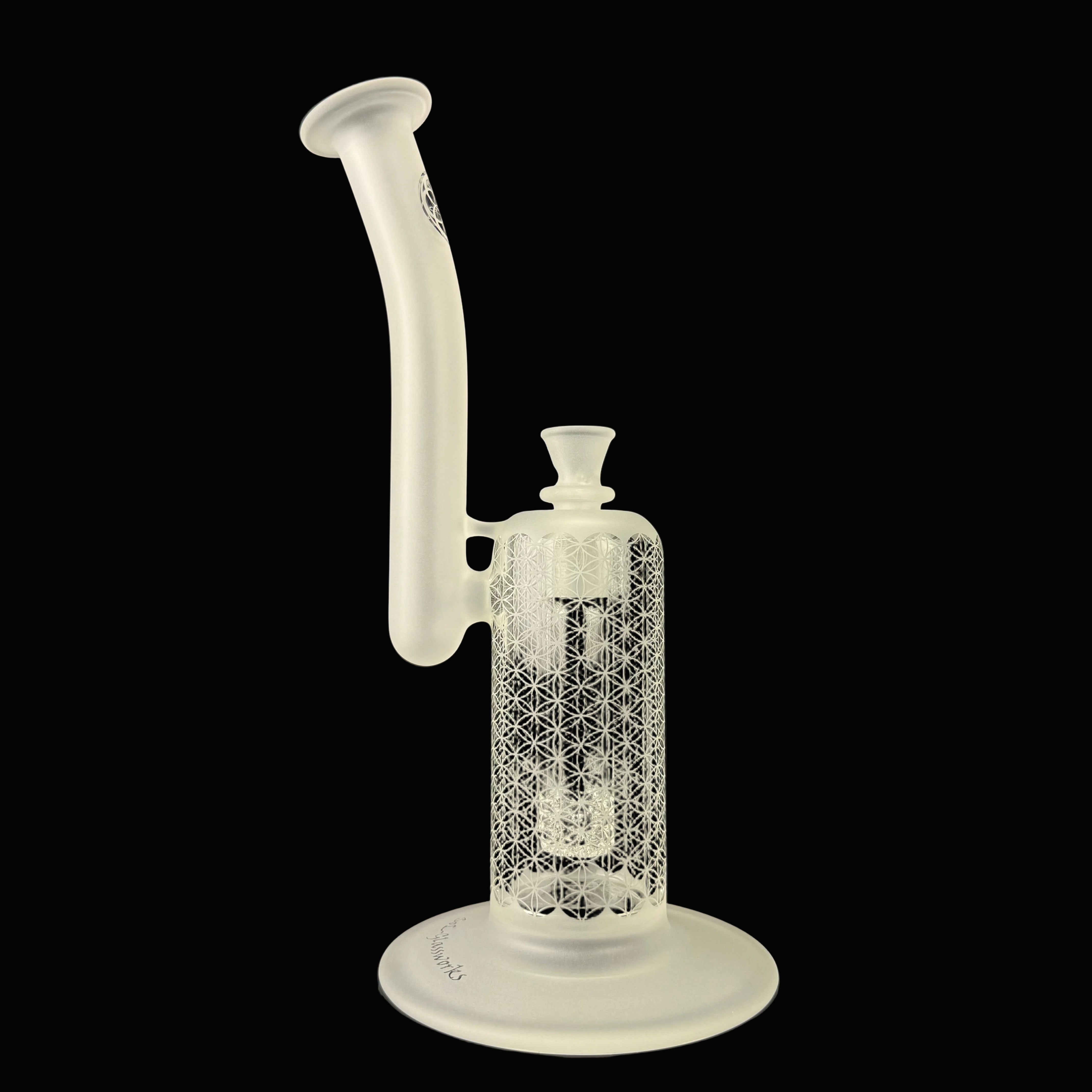 SOL Lace Perc Sherlock Bubbler "Sacred G Etched" by SOL Glassworks