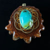 Turquoise w/ Gold Seed of Life Pendant by Third Eye Pinecones