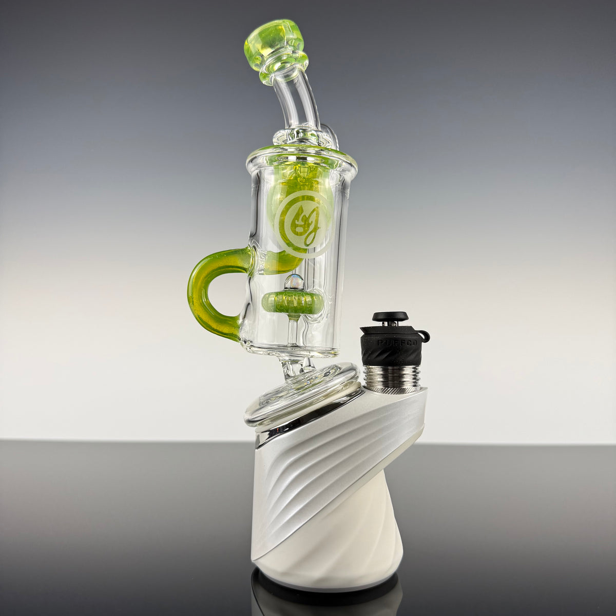 "Lime Drop" Opal Perc Incycler Puffco Top by OJ Flame
