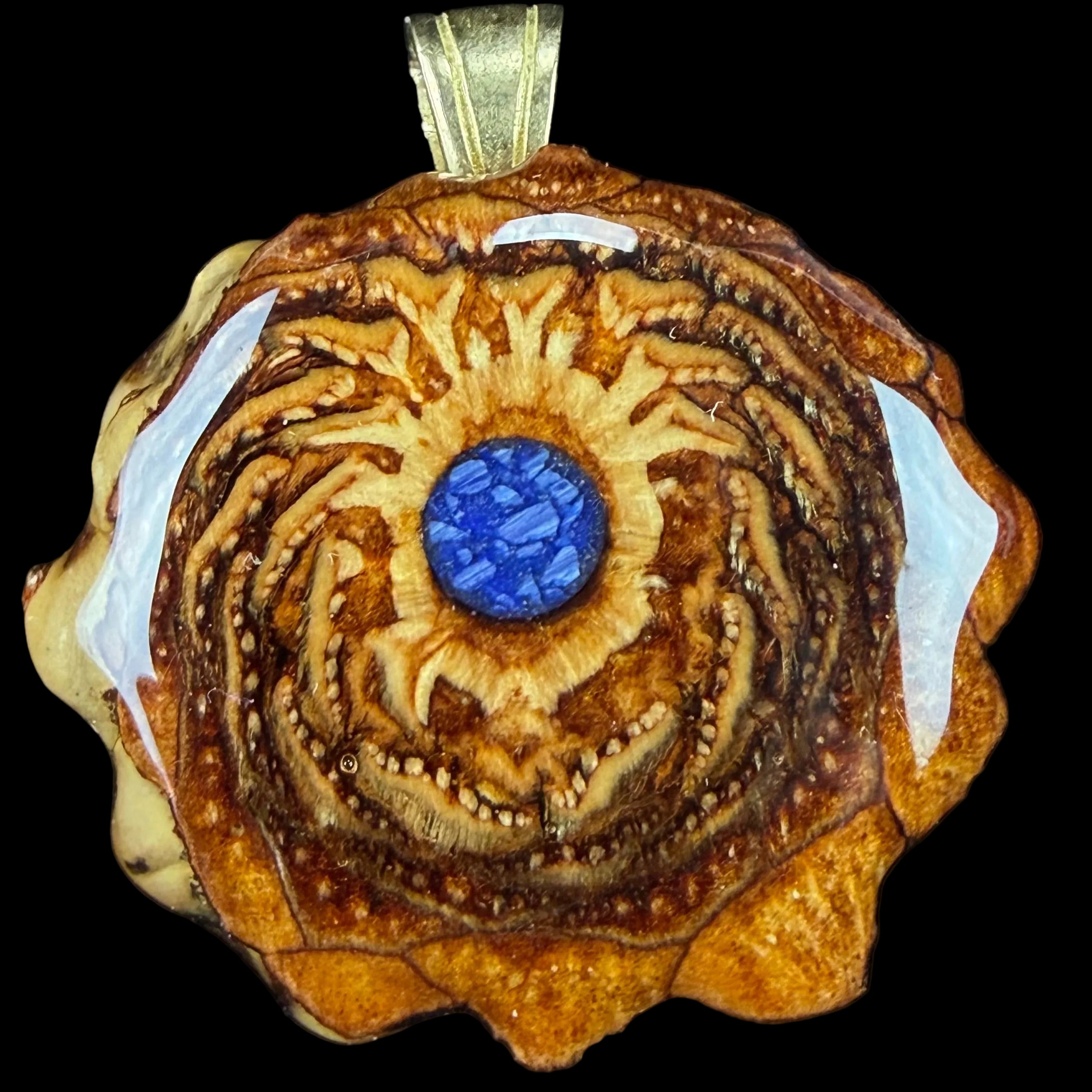 *Mini* Crushed Lapis Lazuli (Glow)  Pendant by Third Eye Pinecones