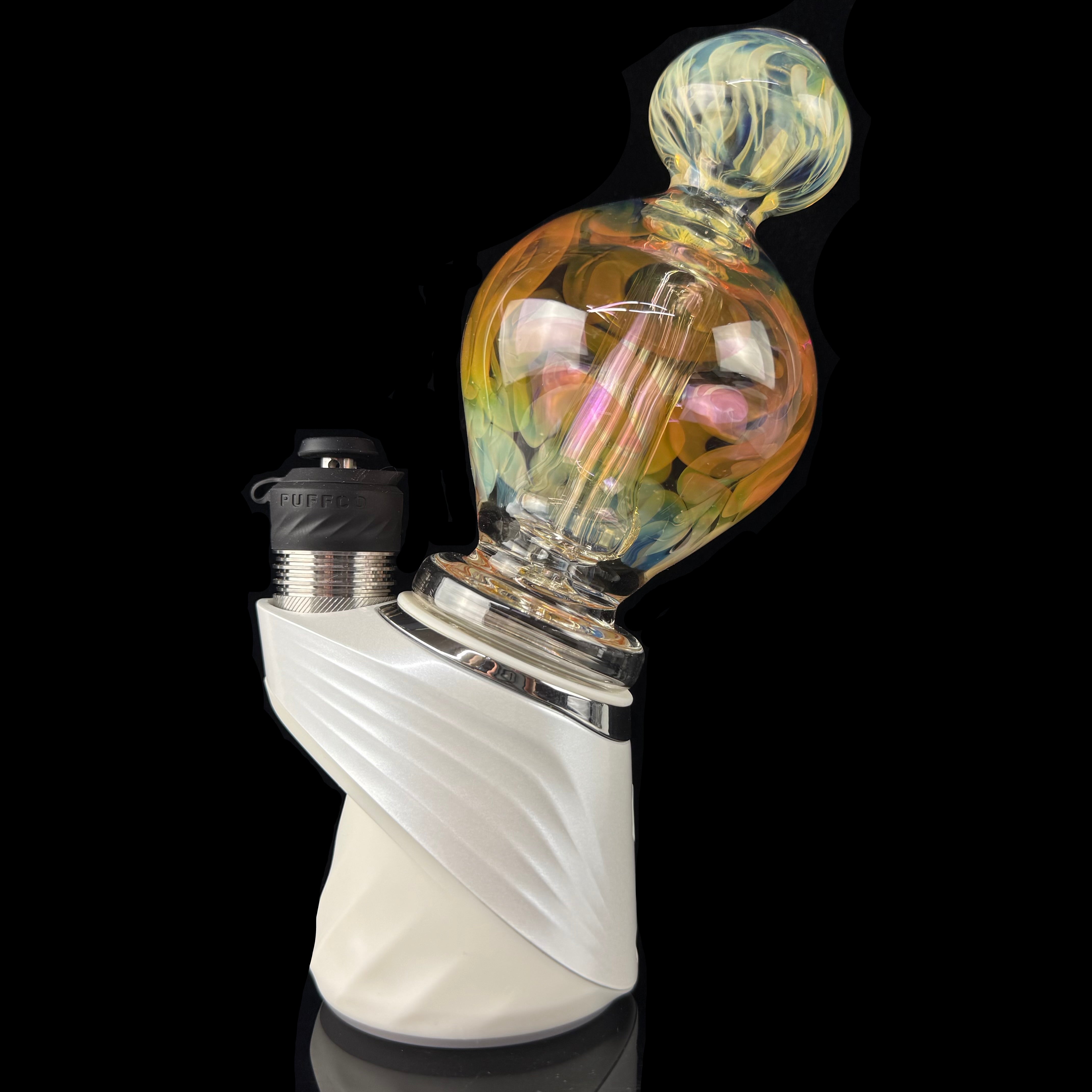 Gold Fumed + Surface Worked Puffco Water Top by Mary Jane's Glass