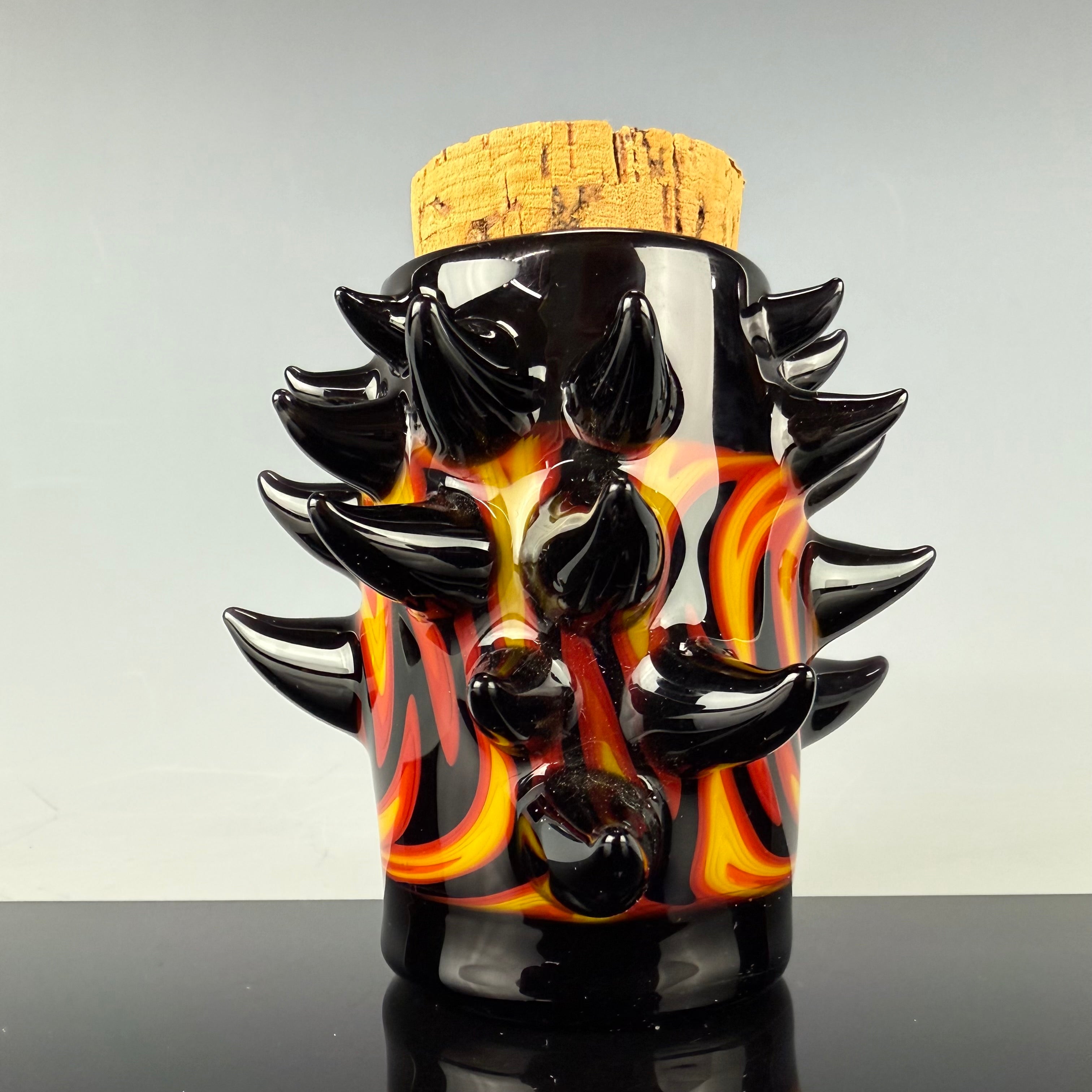 "Multicolor Wig Wag" Spiked Nug Jar by Carsten Carlile