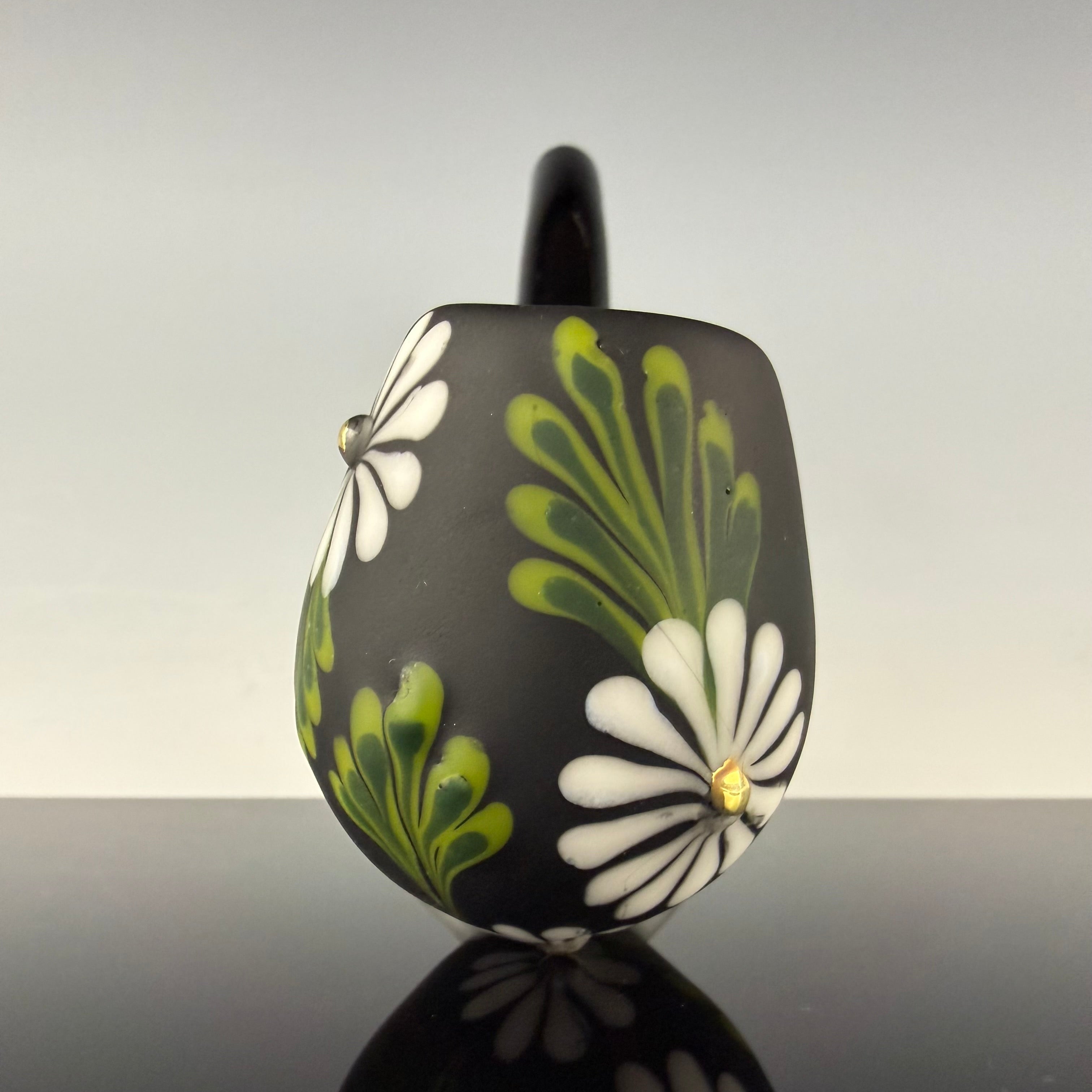 Matte Black "Floral" Sherlock by Sarita Glass