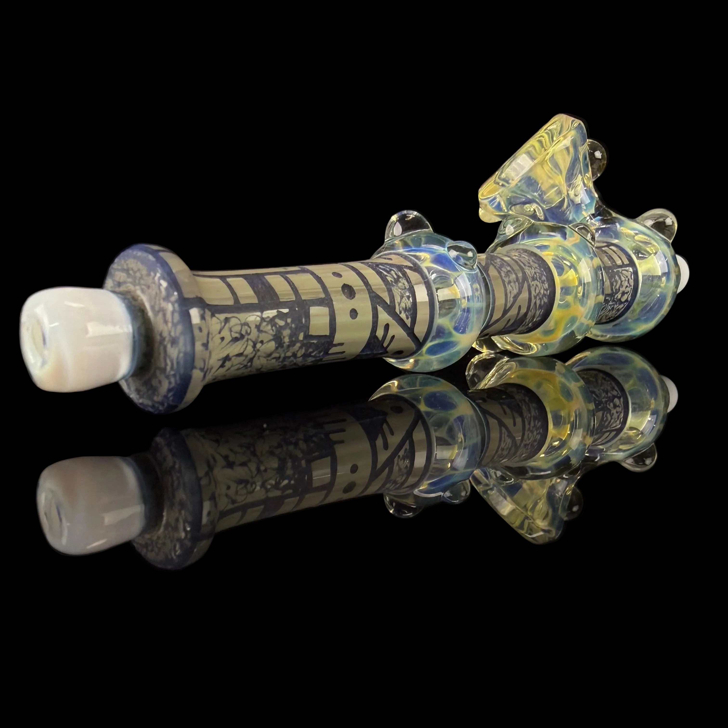 Large "Fume, Blue Moon, Dense Ghost" Peace Pipe by Corey Clark
