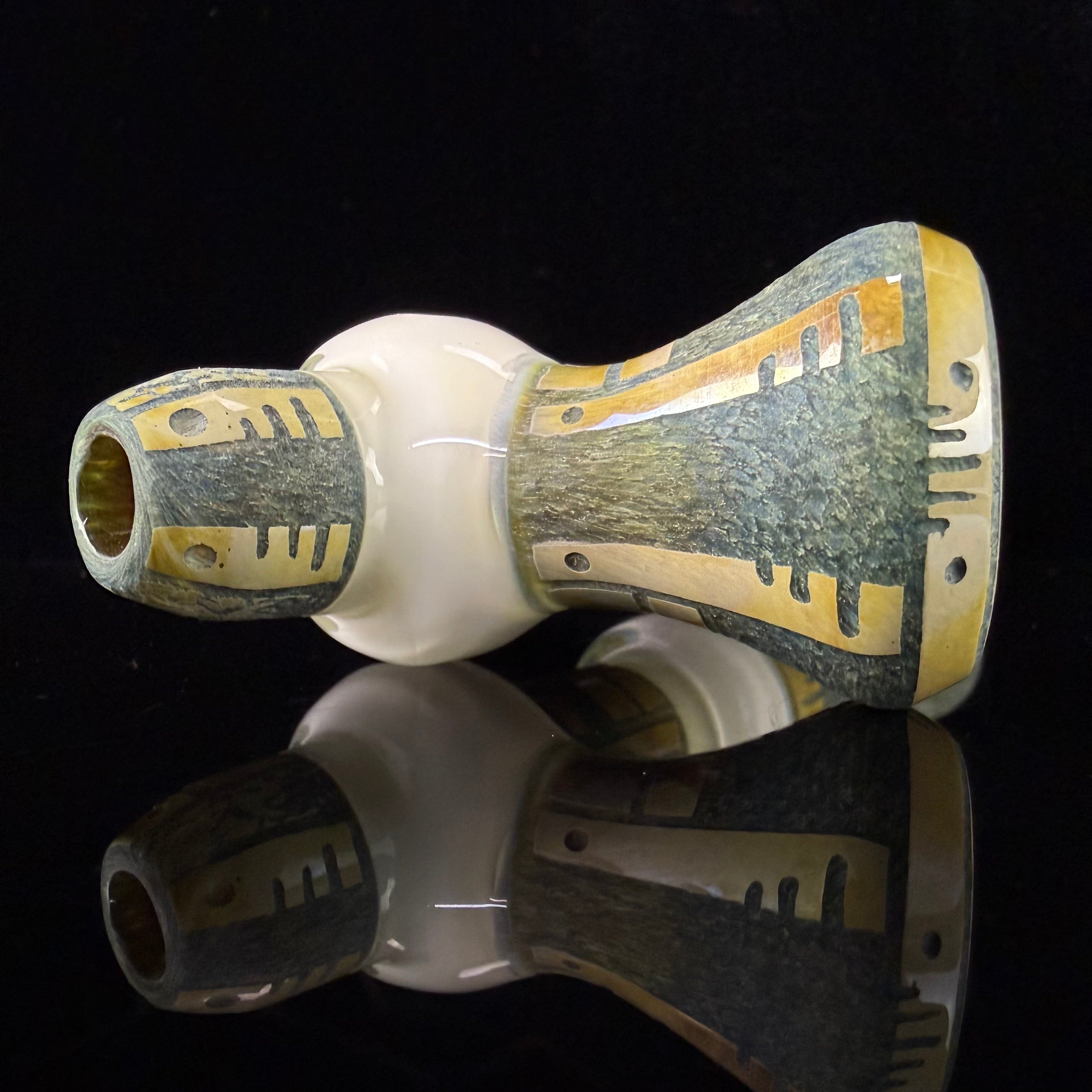 Medium "Blue Moon, Dense Ghost" Peace Pipe by Corey Clark