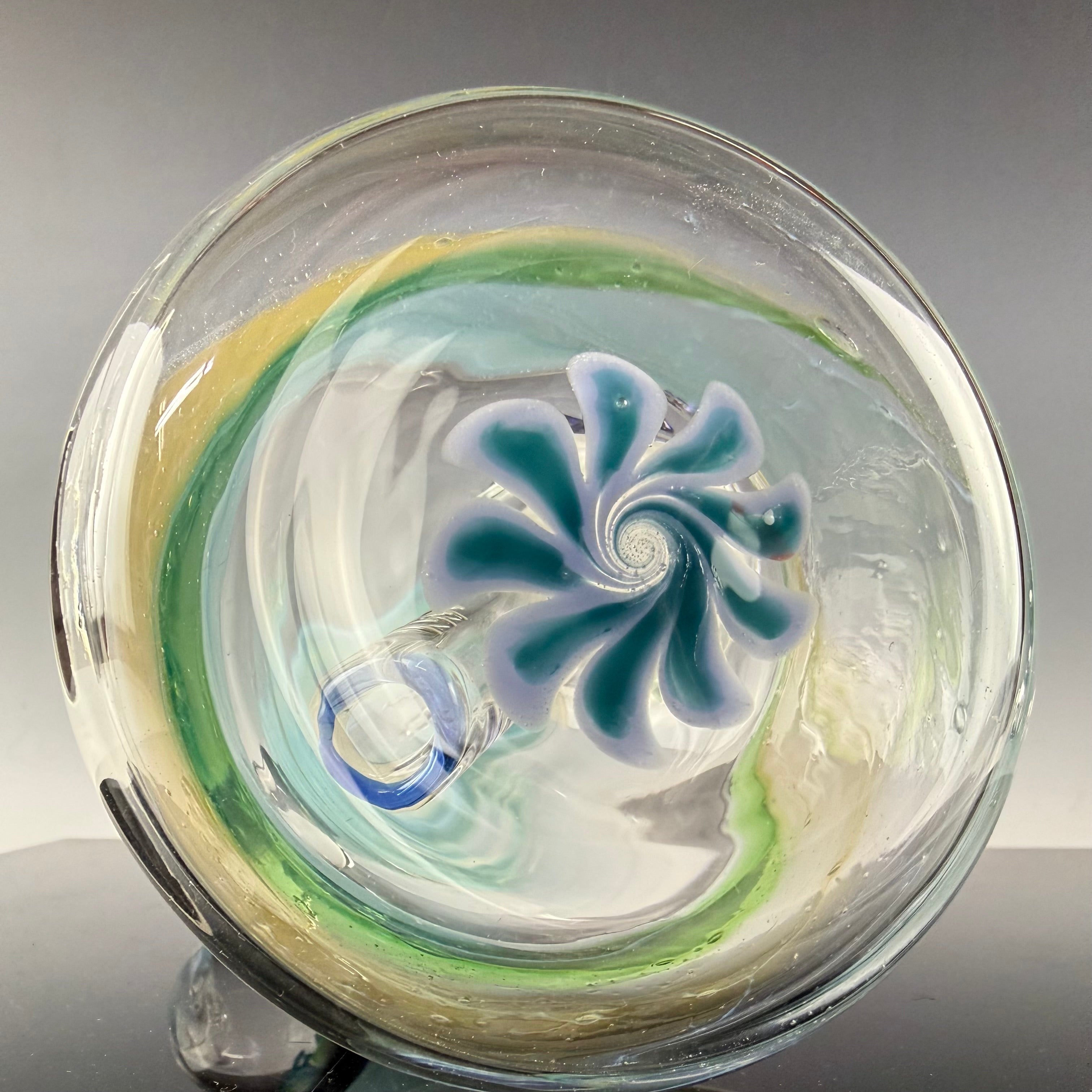 Worked Beaker W/ Implosion Marble #3 by Mary Jane's Glass X Nobody Glass