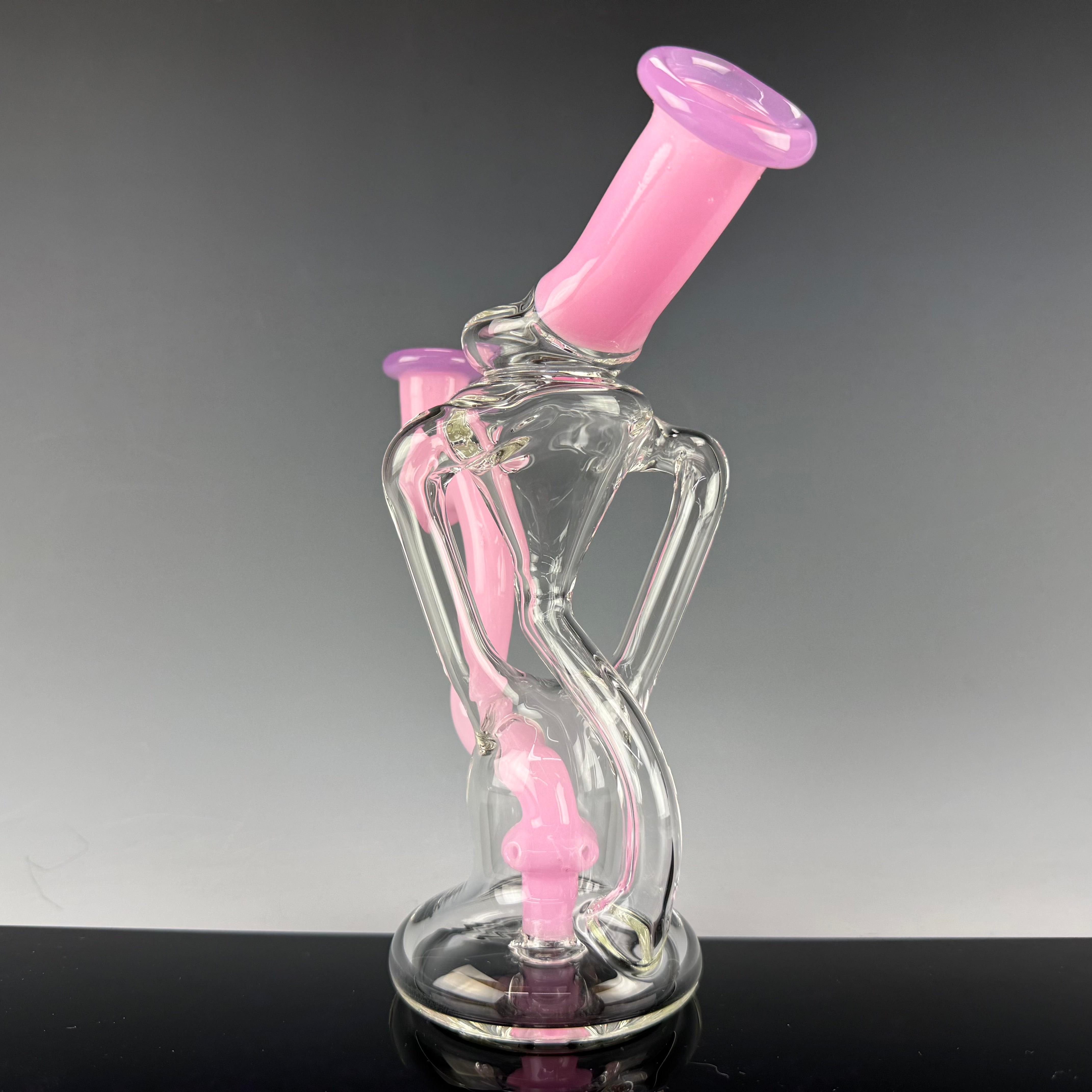 "Pink & Purple" Dual Uptake Floating Recycler by N3rd Glass