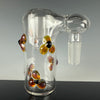 "Amber Purple & Galaxy" Accented 14mm 90 degree "Dewar" Dry Catcher by Rick Bird