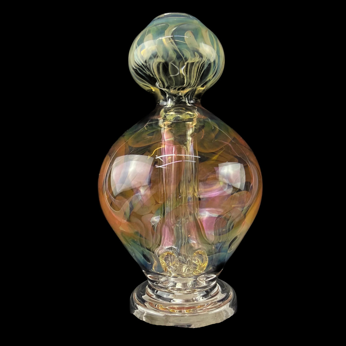Gold Fumed + Surface Worked Puffco Water Top by Mary Jane's Glass